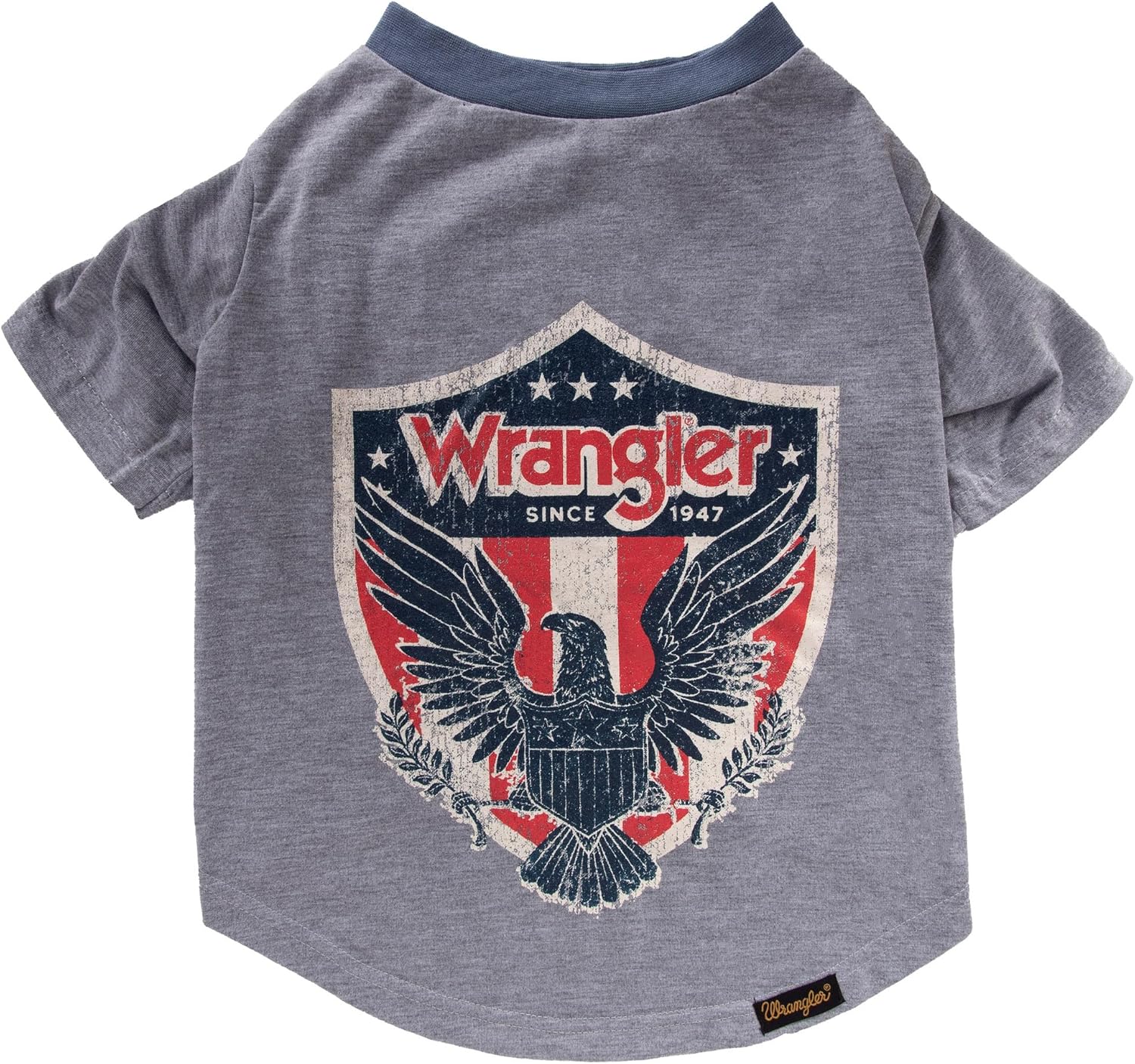 Wrangler Dog T Shirt - Lightweight Pullover Dog Tee - Machine Washable - (Grey, XL)