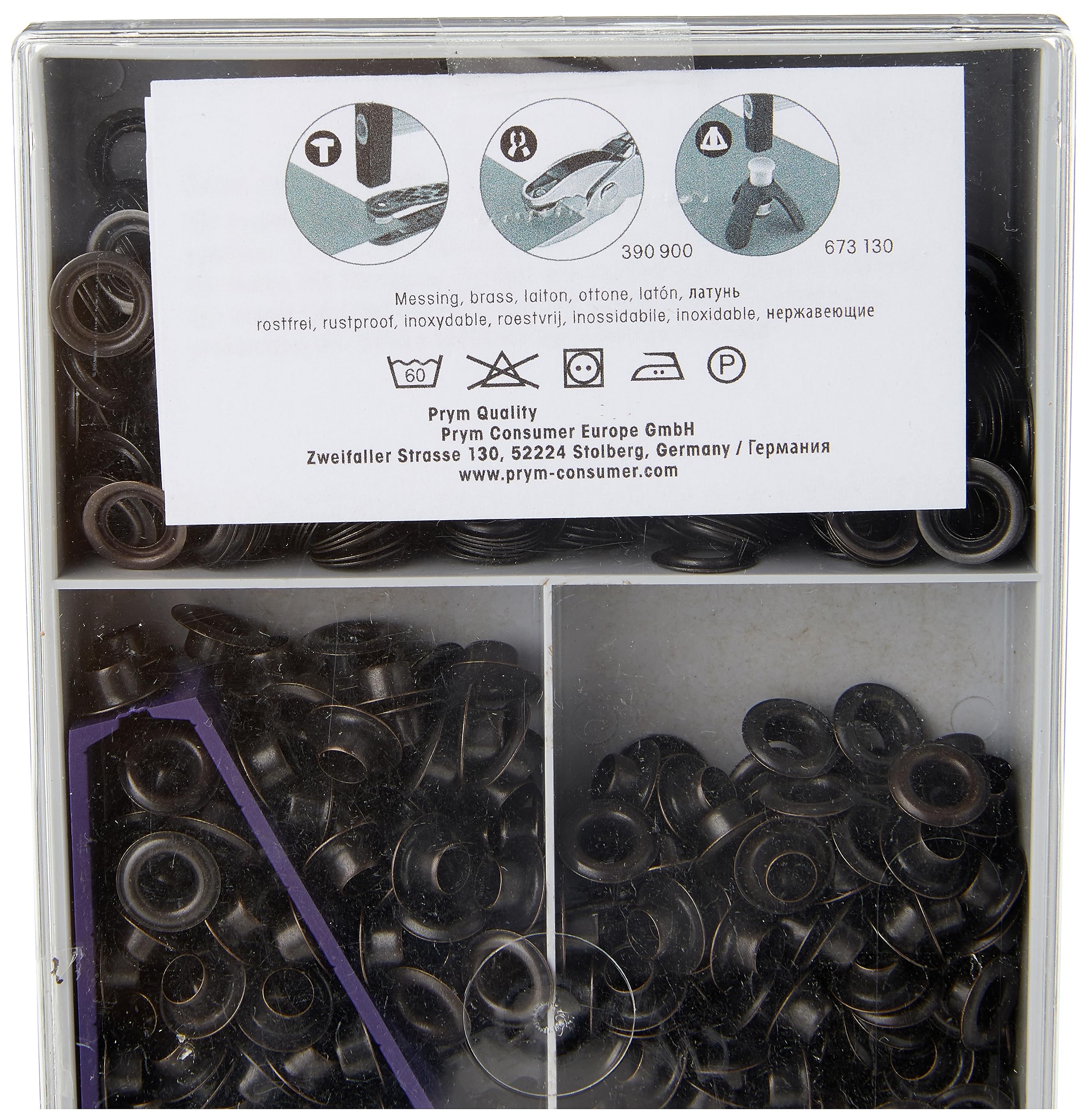 Prym 542416 Occhielli con rondelle ottone 5 mm ossido