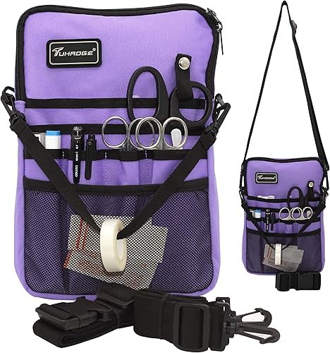 Vista 58 de Riñonera para enfermera con soporte para cinta, organizador de bolsillo para enfermeras para profesionales médicos, bolsa de cintura de enfermera