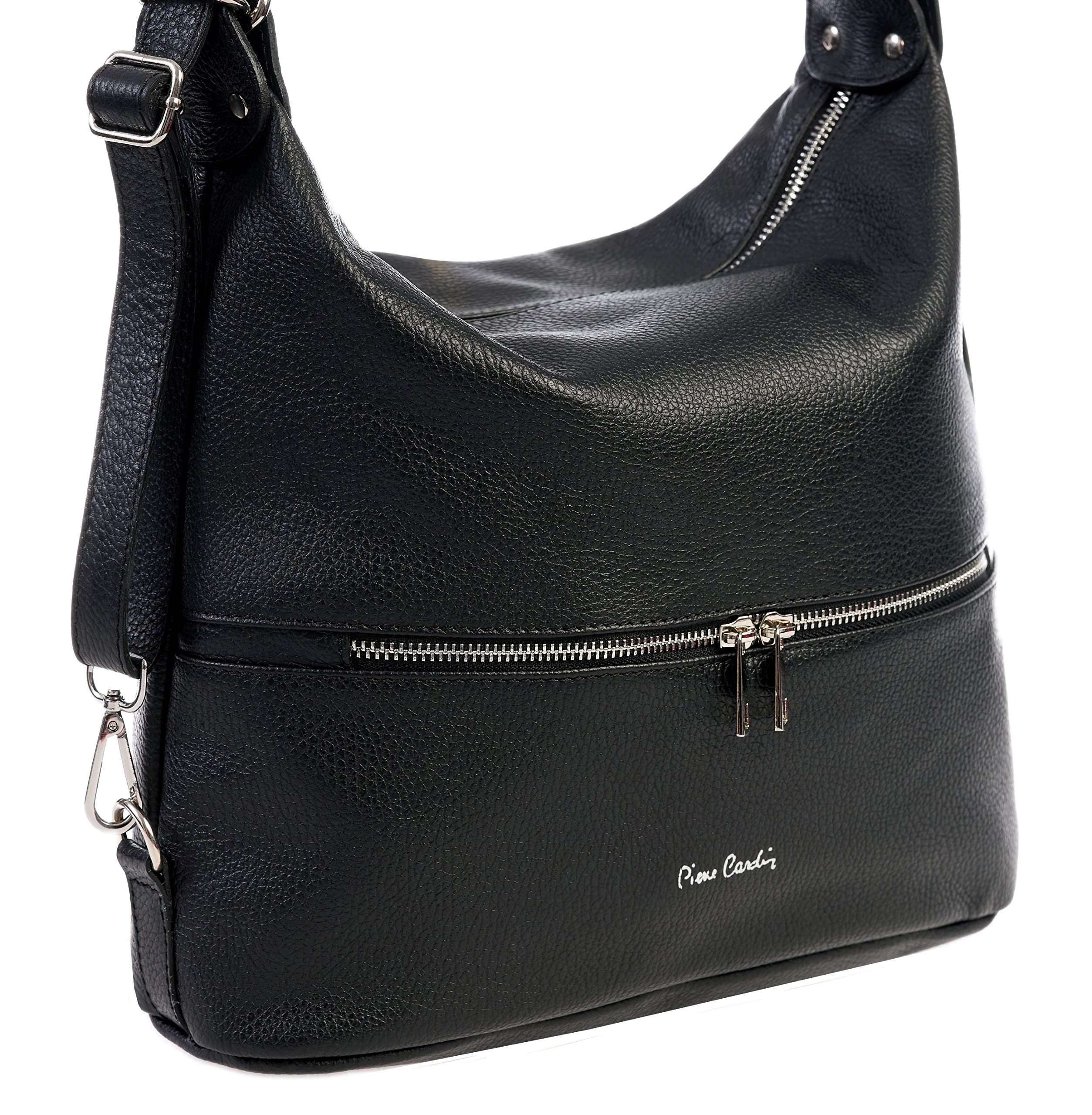 Pierre Cardin Borsa Donna in Vera Pelle, Grande Shopper a Spalla, Multifunzione, Elegante, Made in Italy
