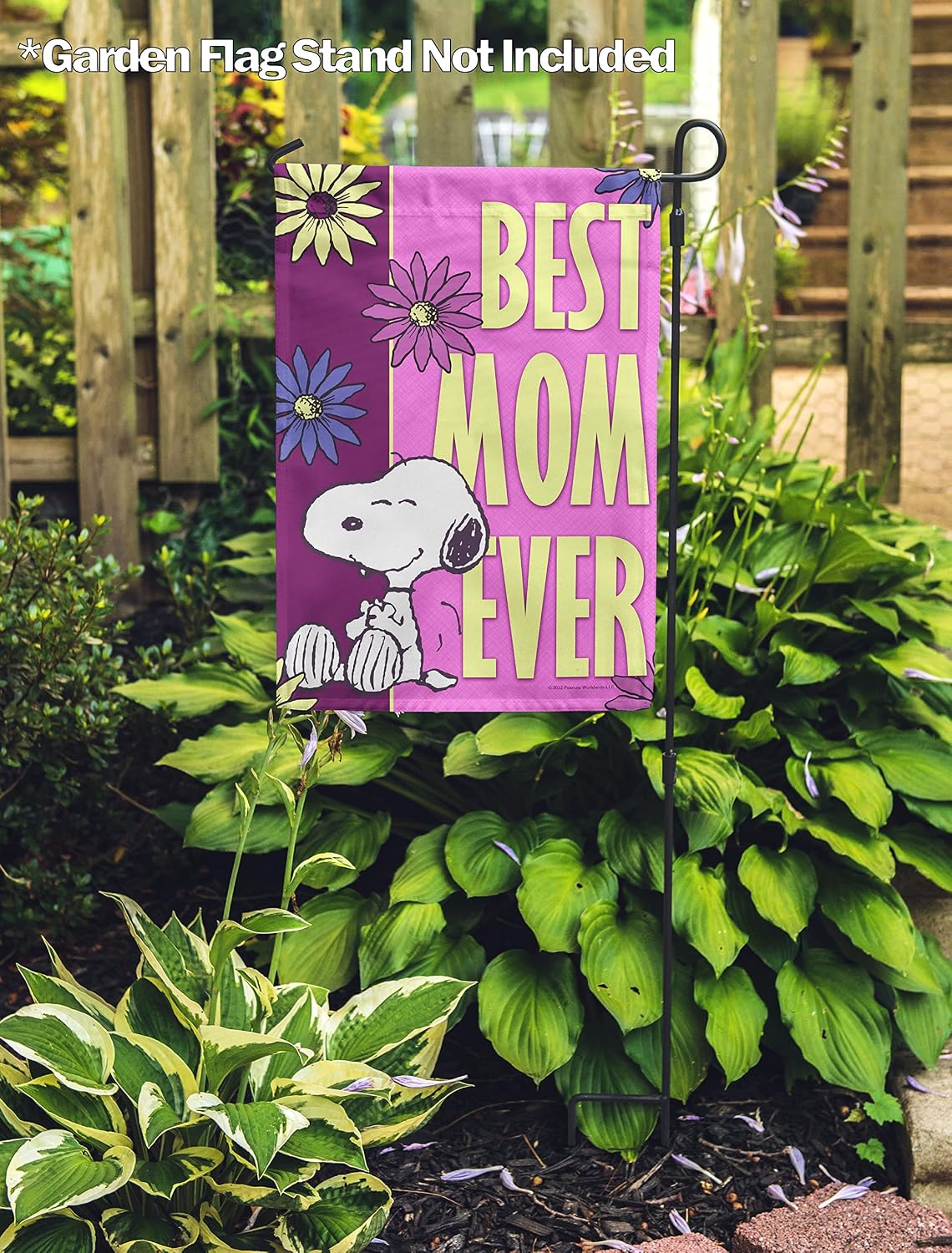 Flagology, PEANUTS Best Mom Ever Snoopy – Garden Flag 12" x 18", Officially Licensed PEANUTS®, Mother's Day