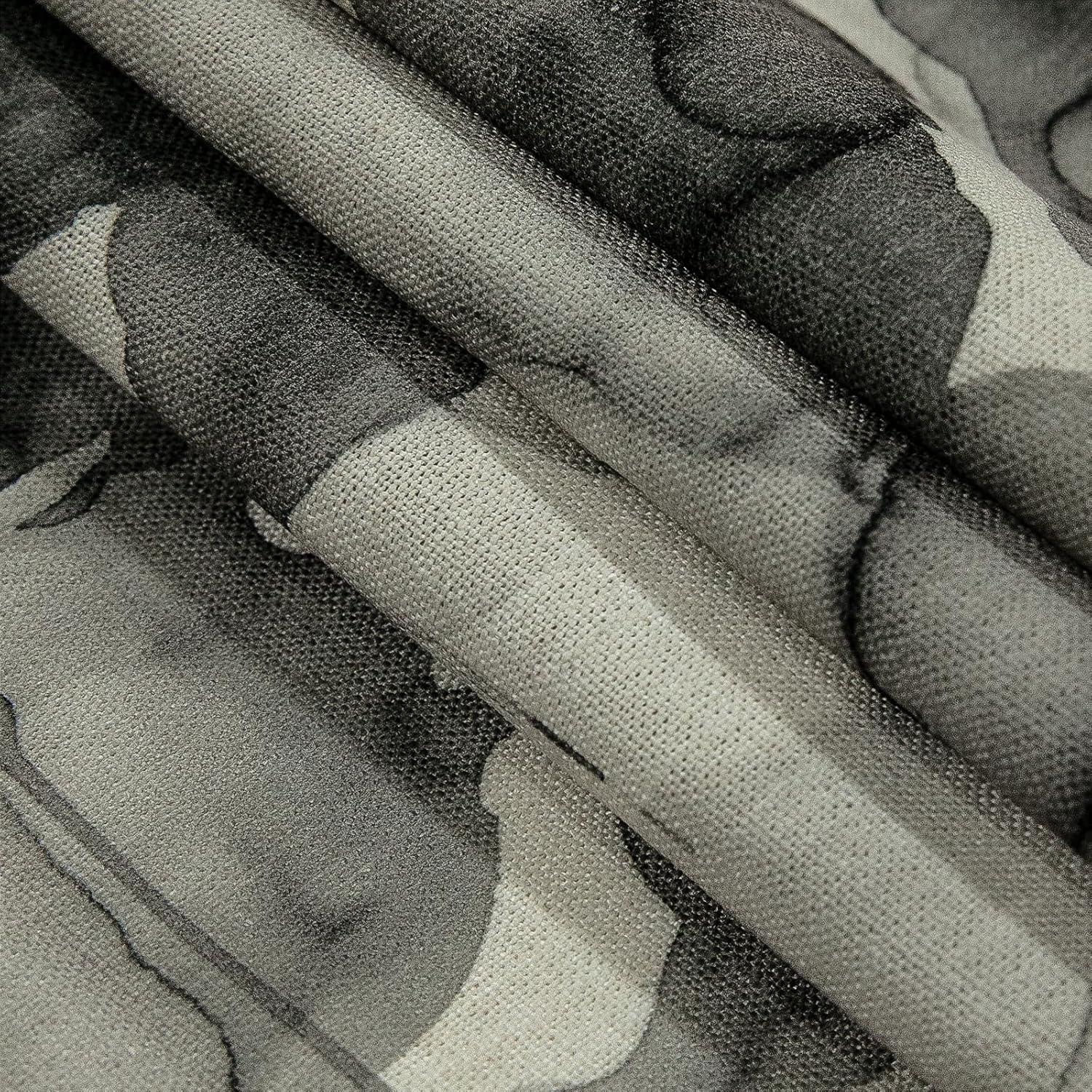 TWOPAGES Ink Pattern Curtain 26 x 96 Inch Linen Textured Curtain Light Filtering Pinch Pleated Drape for Farmhouse Living Room Vintage Window Treatments, 1 Panel