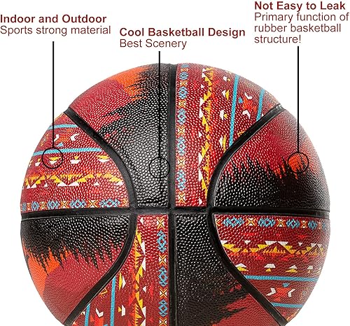 Miniatura 5 de Nu Trendz Balón de baloncesto para interiores y exteriores de 29.5 pulgadas, de cuero compuesto de baloncesto, talla 7, adulto, pelota de
