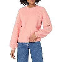 Amazon Essentials Maglione a costine a girocollo Donna, Pesca