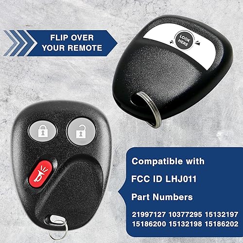 Miniatura 4 de Llavero control remoto de acceso sin llave de reemplazo con 3 botones de Keylessoption , Negro