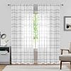Randall Geometric Check Curtain Panel Pairs 84 Inches Long Linen Blend Semi-Sheer Backtab Rod Pocket Rustic Farmhouse Style Window Treatment Drape Sets for Bedroom Living Room, 54x84x2, GreyWhite