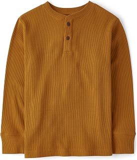 The Children's Place boys Long Sleeve Thermal Henley Shirt