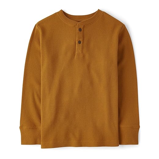The Children's Place boys Long Sleeve Thermal Henley Shirt