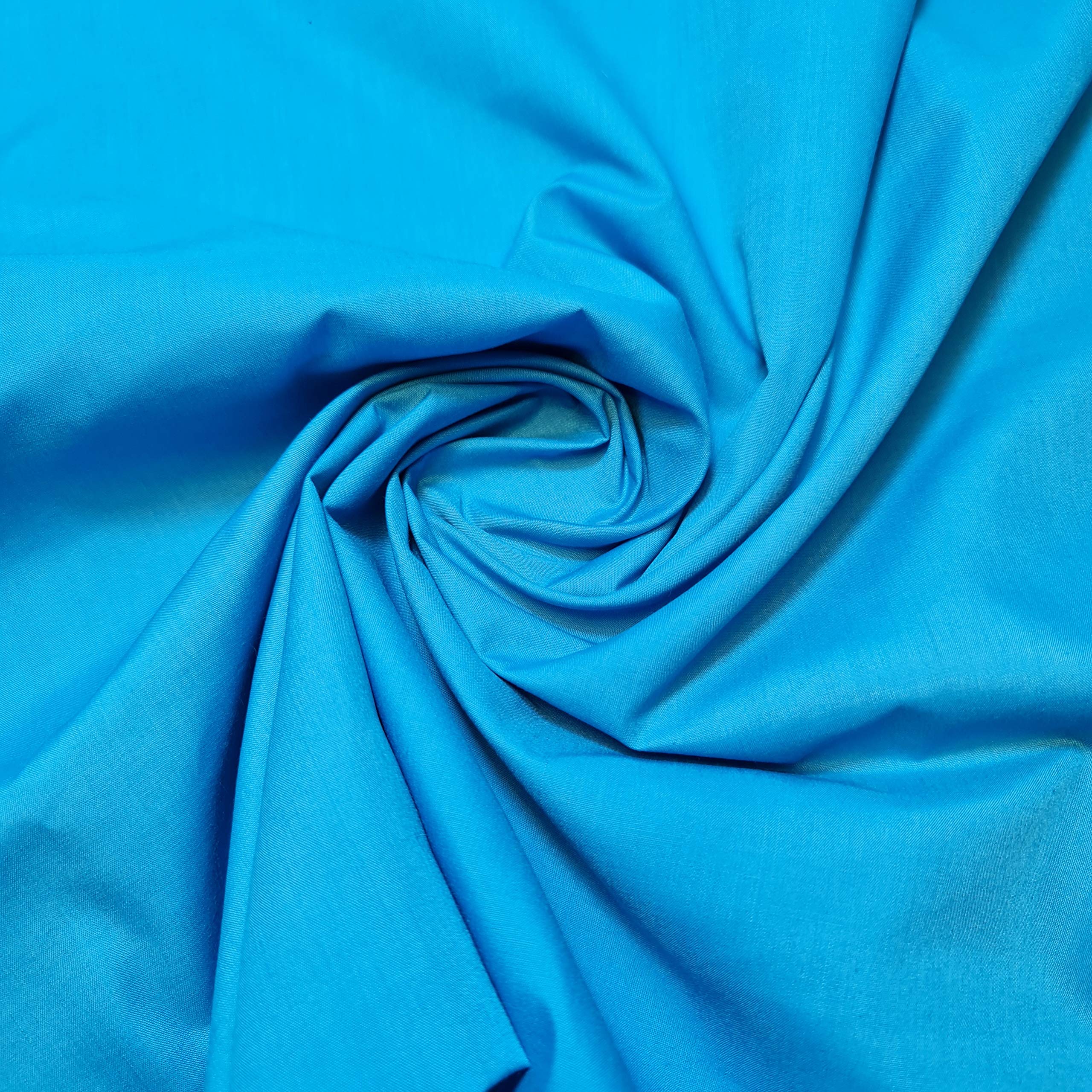 TEXTILE STATIONPlain/Solid Dyed Polyester Polycotton Dress Craft Fabric Material 44" - 112 cm Wide Sold As 1 Meter Pre - Cut Lengths (Available in 42 Colours)(Kingfisher, 1 Meter)