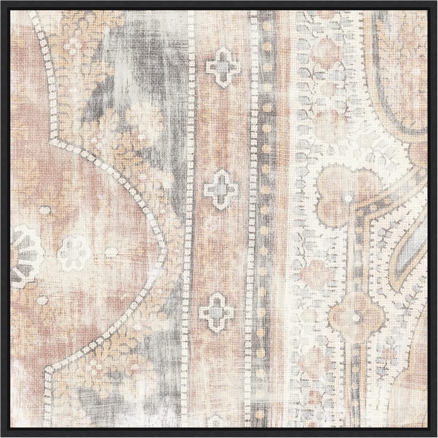 Amanti Art Framed Canvas Wall Art 30x30 Antique Cloth I by Wild Apple Portfolio, Framed Wall Art Canvas, Abstract Artwork, Modern Decor, Large Poster Painting for Living Room, Bedroom, Bathroom,