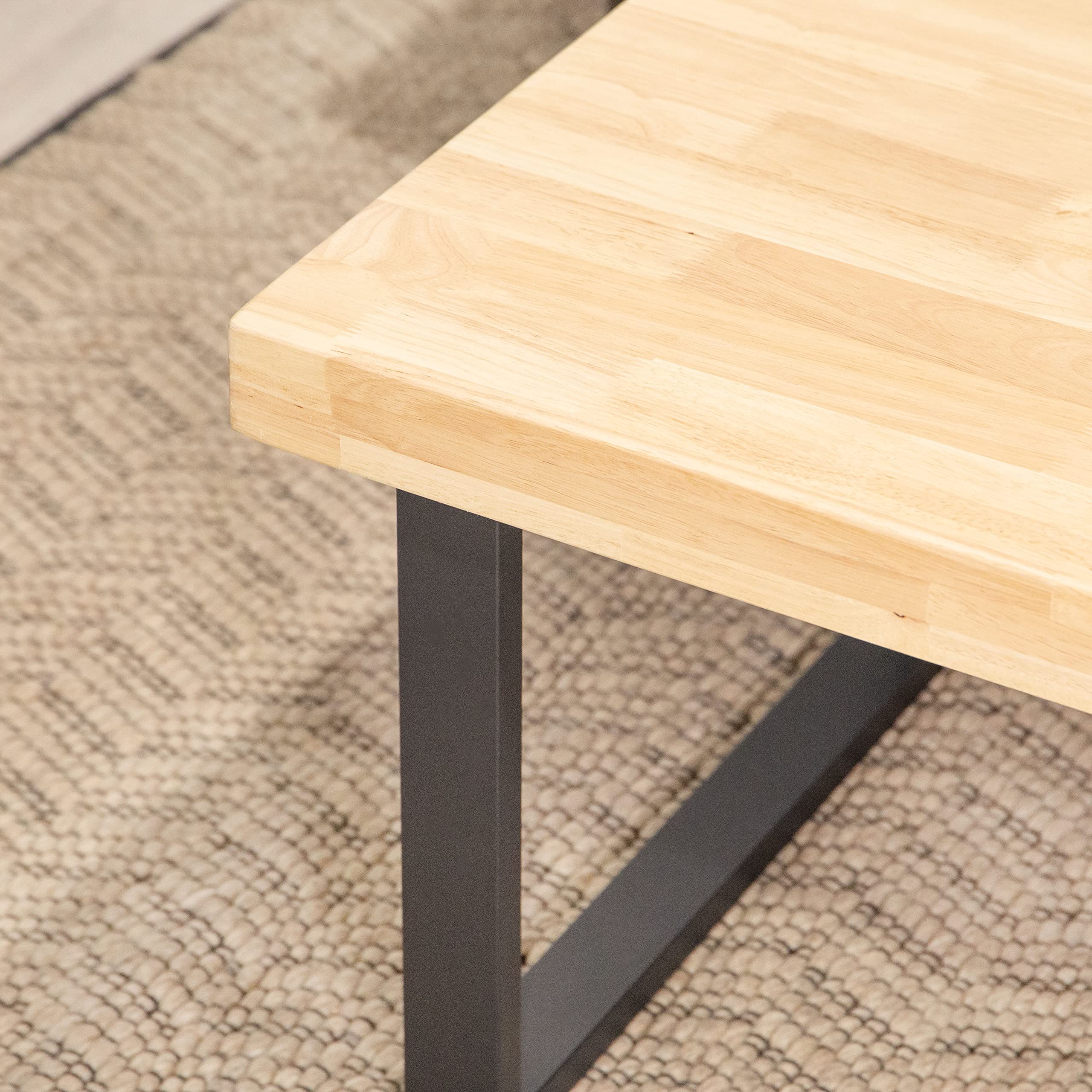 Adec Group duehome | Natural, Mesa de Centro, Mesita de Comedor, Color Roble Salvaje y Negro, Medidas: 60 cm (Ancho) x 120 cm (Largo) 43,5 cm (Alto)