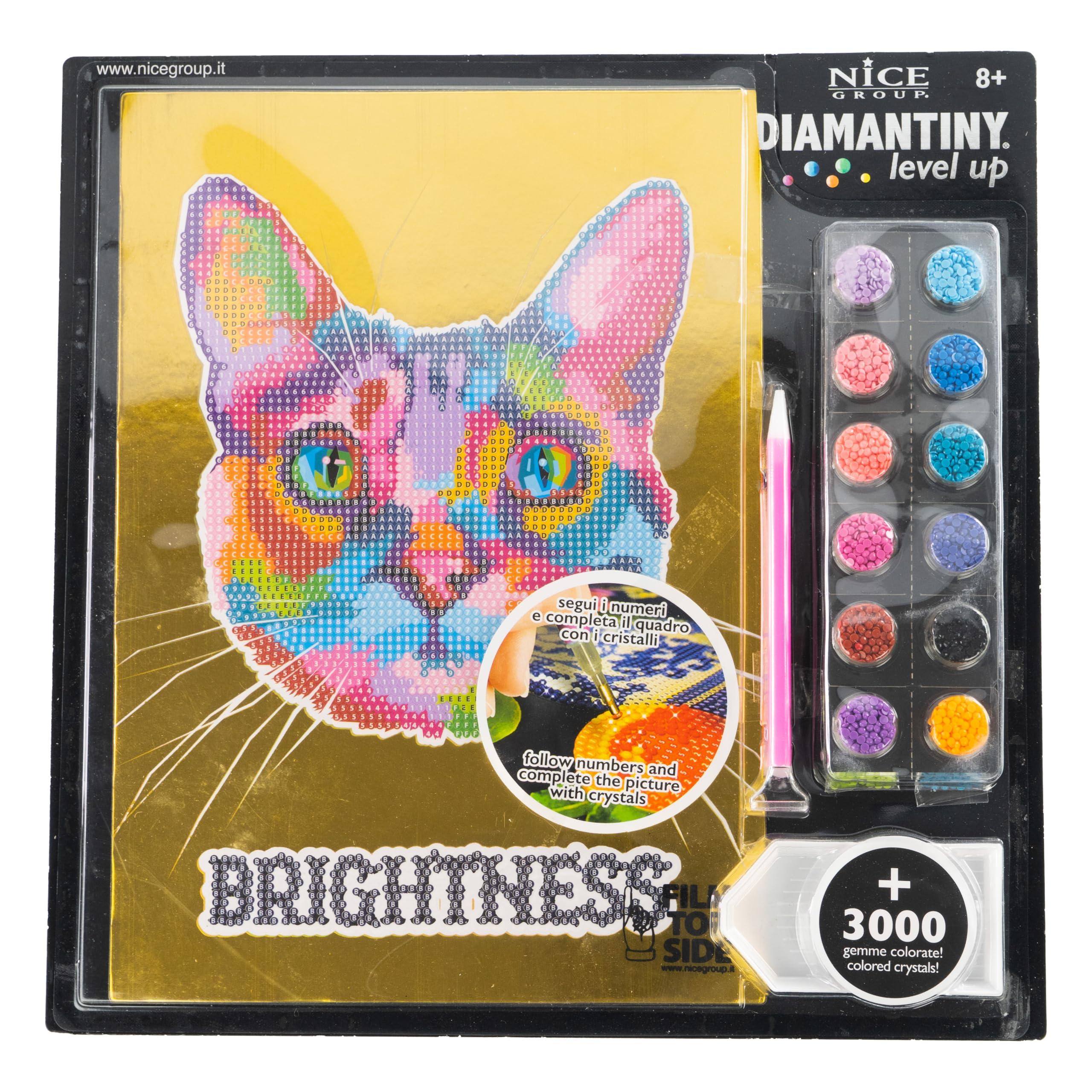 DIAMANTINY Level Up - Pop - Nice Group Creative Art, Diamond Painting Kit, Create Cat Mosaic