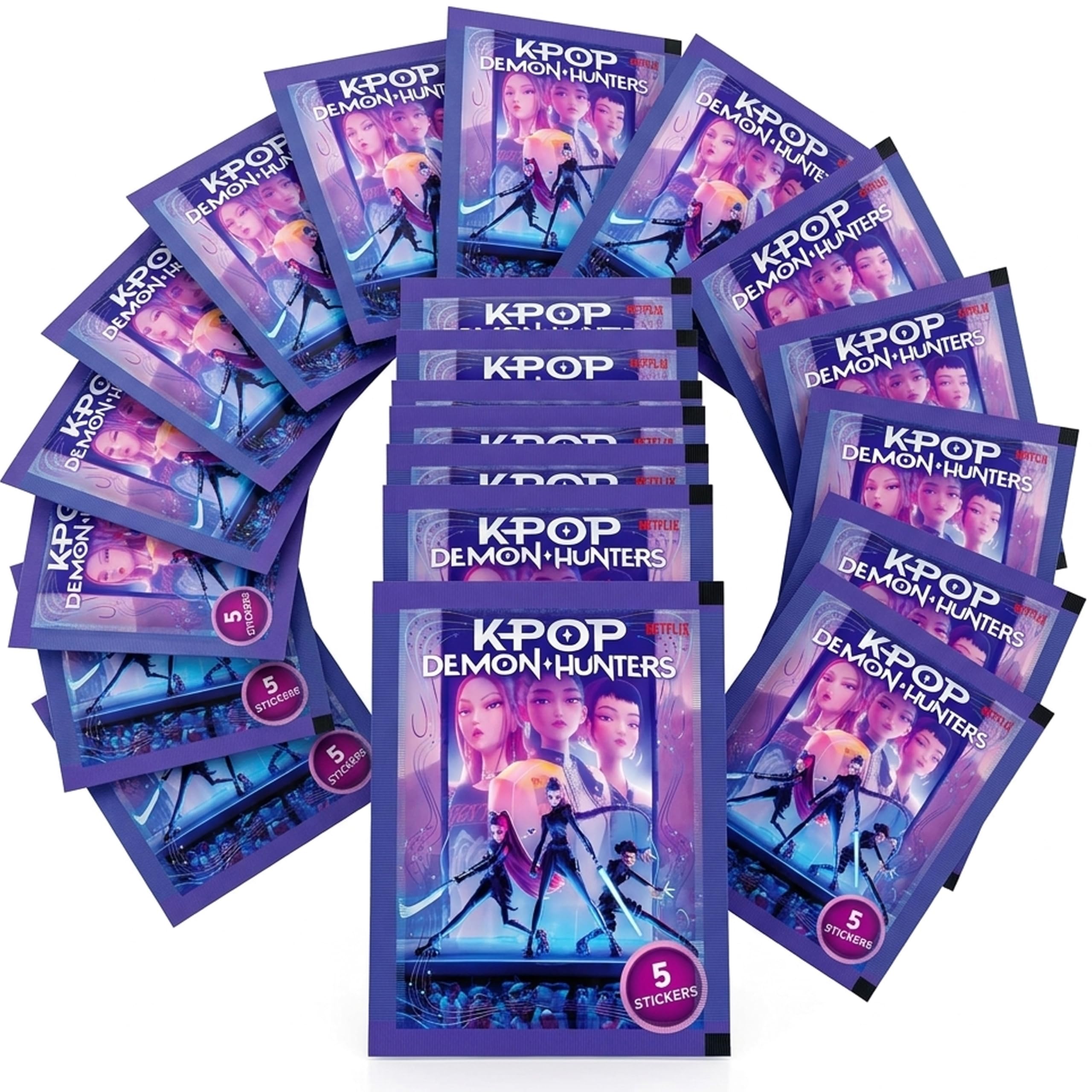 KPop Demon Hunters 20 Packs of Figurines, 100 Official Stickers