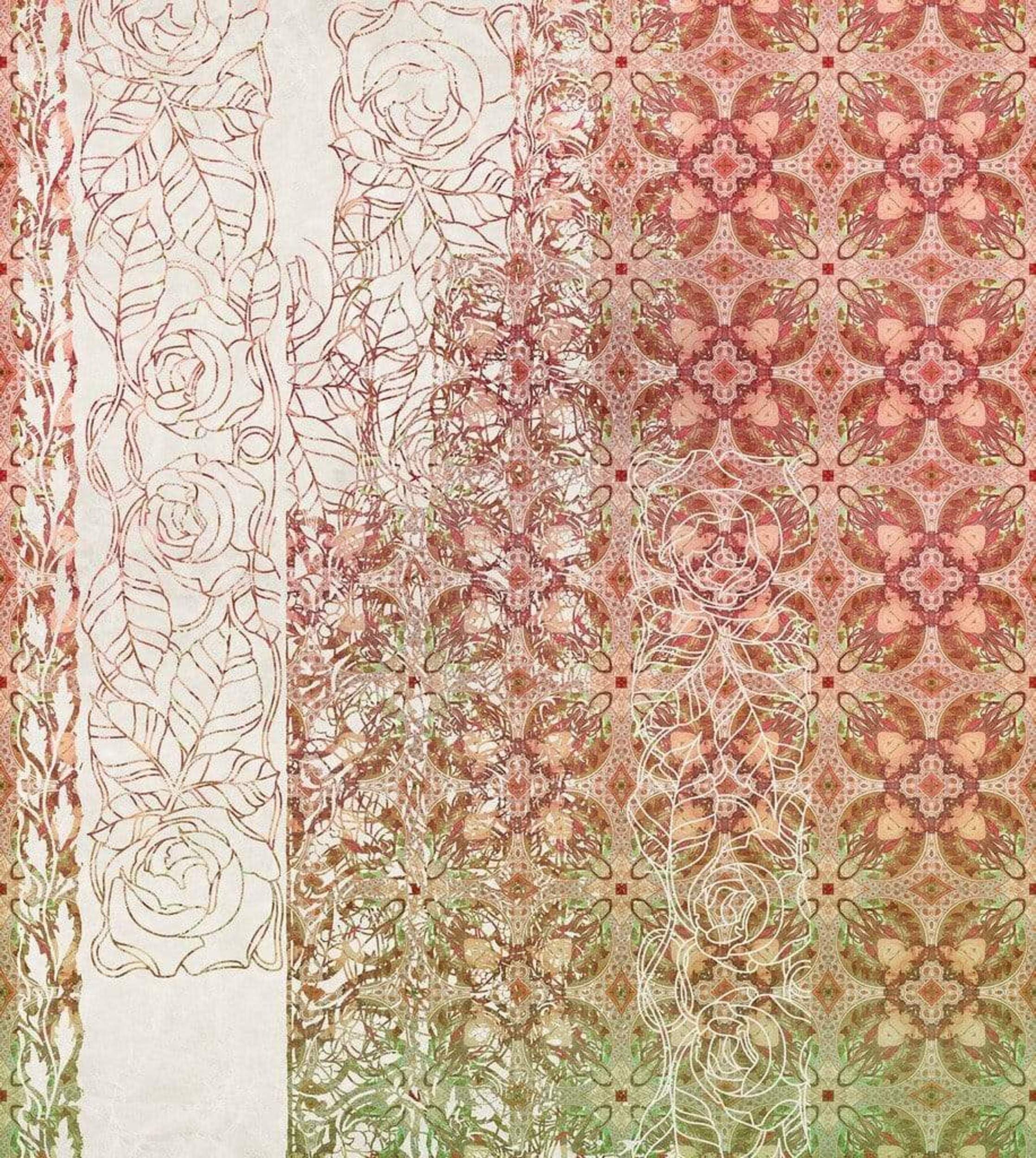 Poster XXL Art Nouveau Rouge 250x280cm pour habiller grand mur blanc
