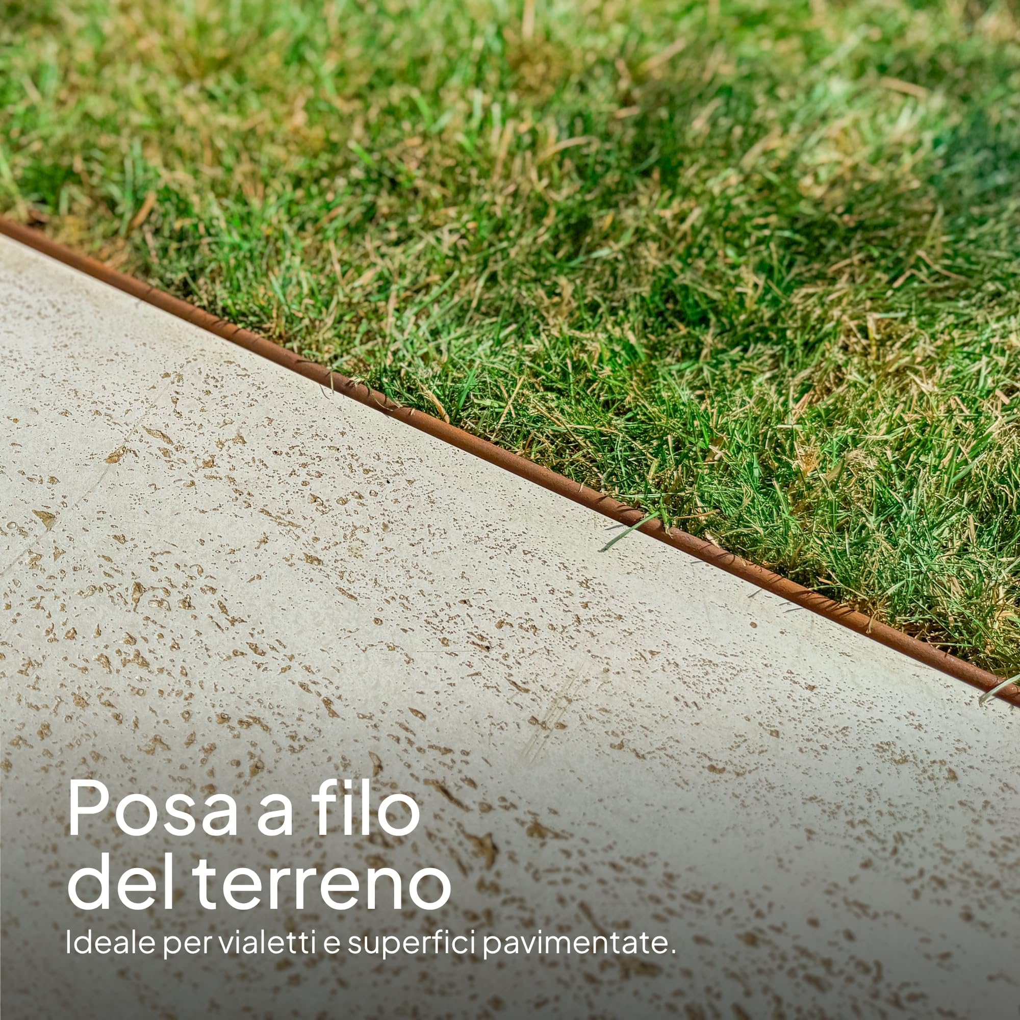 UNIGARDIA Bordura per Aiuola in Acciaio Corten 5 m, Altezza 10 cm