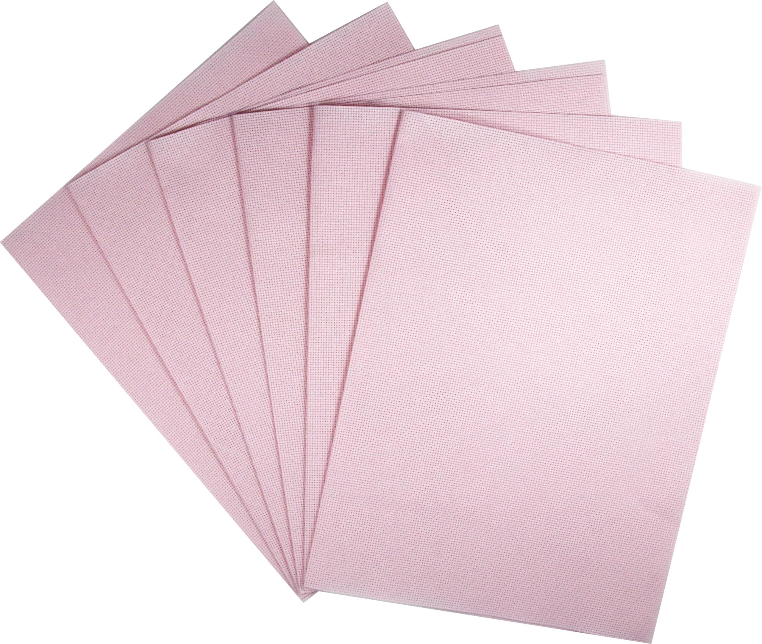 KCS 4/6 pc of 12" x 18"(30cmx45cm) 16CT Counted Cotton Aida Cloth Cross Stitch Fabric (Pink, 6 pc) — image 1