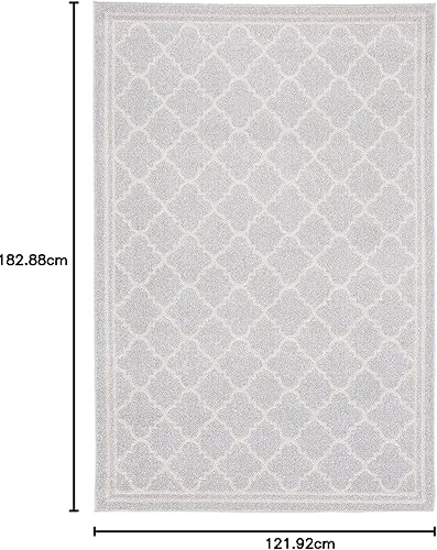 Vista 267 de Safavieh Amherst Collection AMT422B - Alfombra para interiores y exteriores, color gris claro y beige