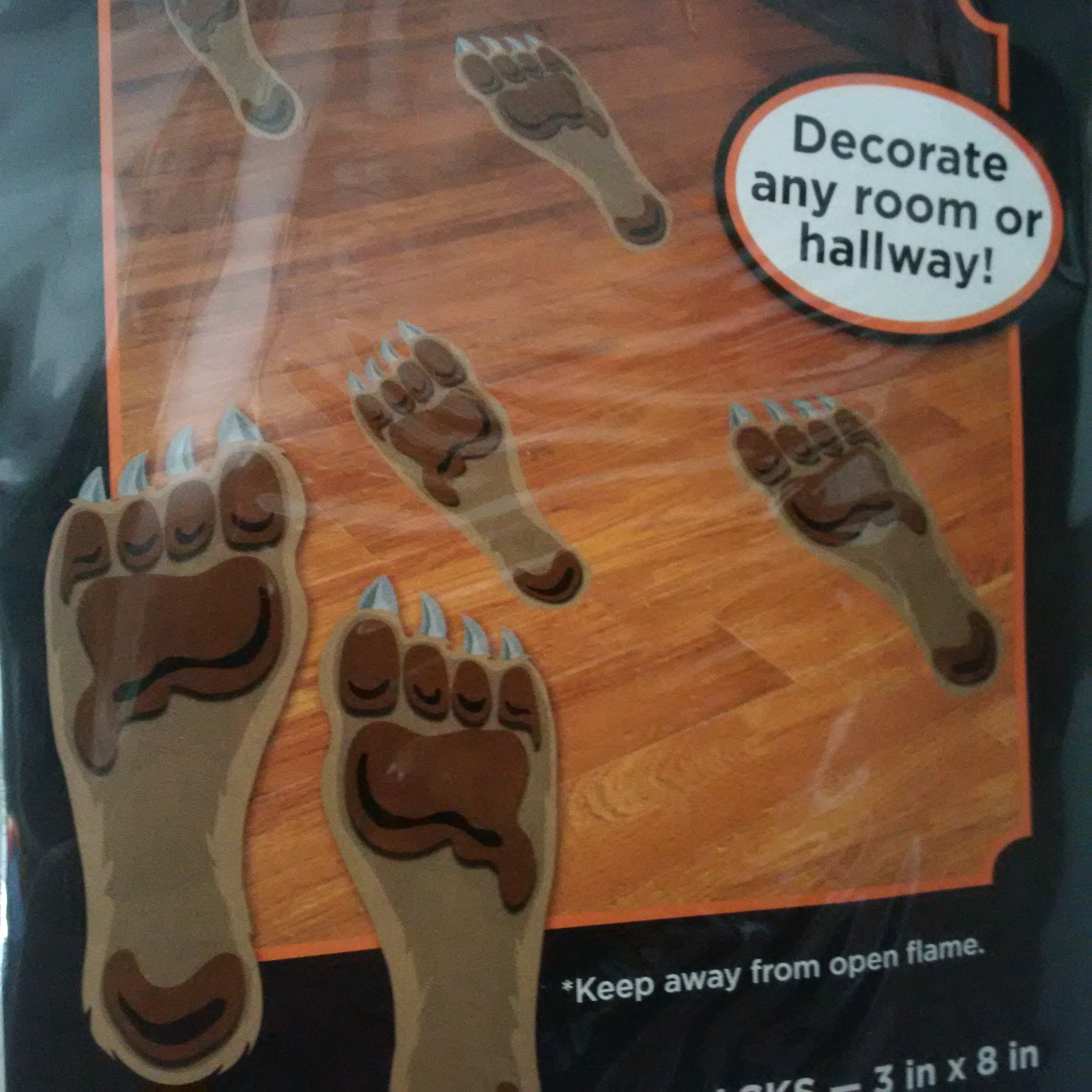 MONSTER Tracks, Scary Monster Paper Footprint Decorations, Were Wolf Foot Prints