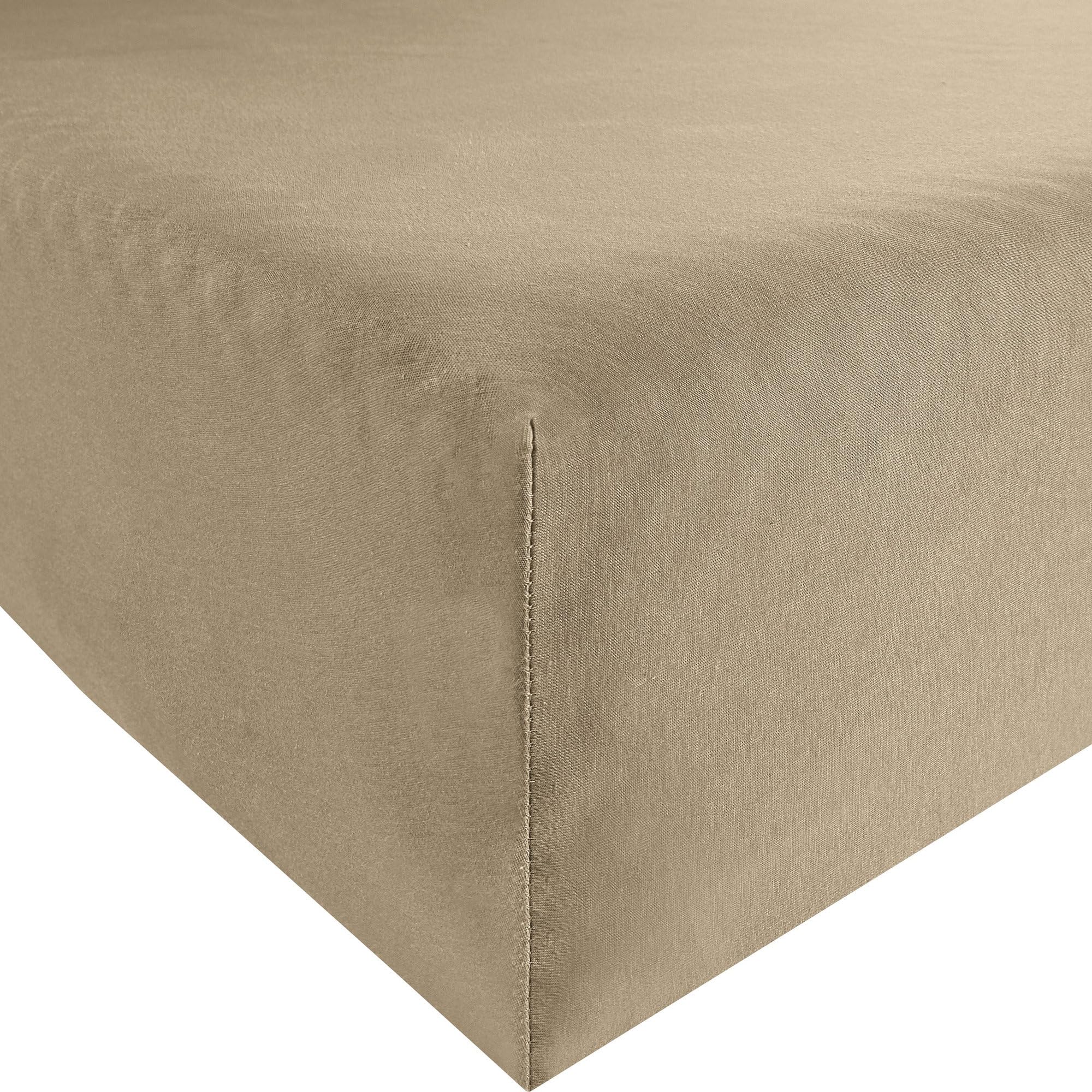 Bassetti 9302332 Fitted Sheet 4A/498 Taupe Cotton/Elastane 90 cm x 190 cm / 100 cm x 220 cm