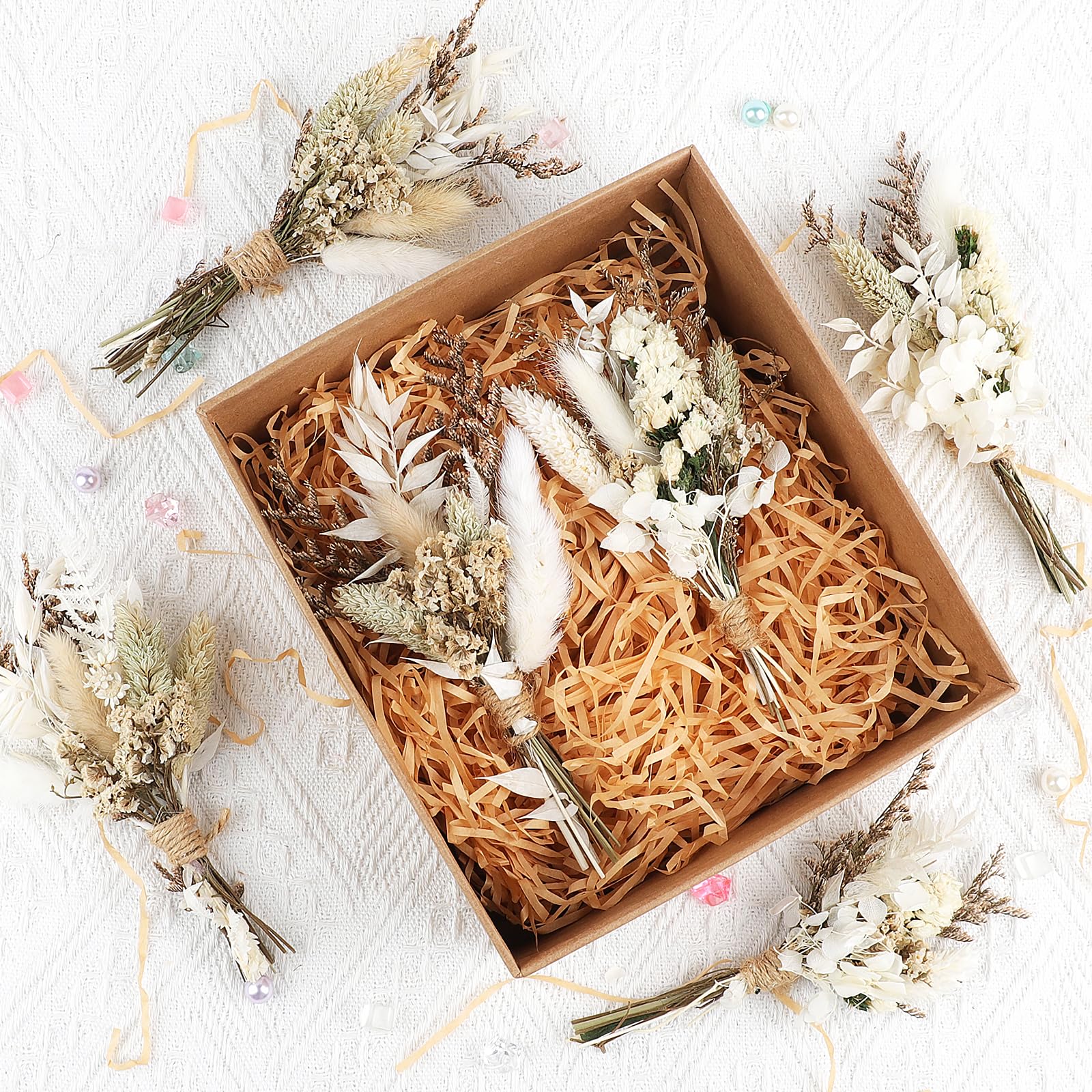 12PCS Mini Fiore Seccato Bouquet Fiori di Selvaggio Seccati Fiori Seccati Mini Fiore Seccato con Stelo per DIY Photo Props Vaso Decorazione Matrimoniale