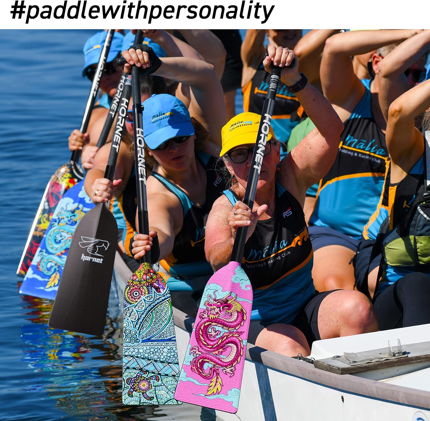 Hornet Watersports Dragon Boat Paddle - Dragon Artist - Adjustable Carbon Fiber Dragon Boat Paddle - IDBF Approved - Dragon Boat Accessories - Dragonboat Paddles