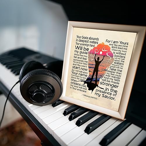 Miniatura 5 de Hillsong United Song Lyric Wall Art Print – Where My Feet May Fail - 11x14 Worship Poster Print For Home, Office, Church & Room Decor Aesthetic,
