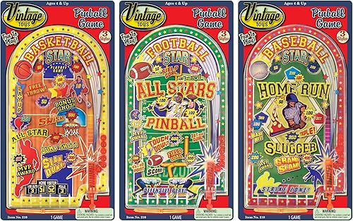 Miniatura 8 de JA-RU Mini juego de pinball (6 juegos de bolsillo), juguete de arcade con temática deportiva de mano para niños y adultos. Juguetes clásicos de la