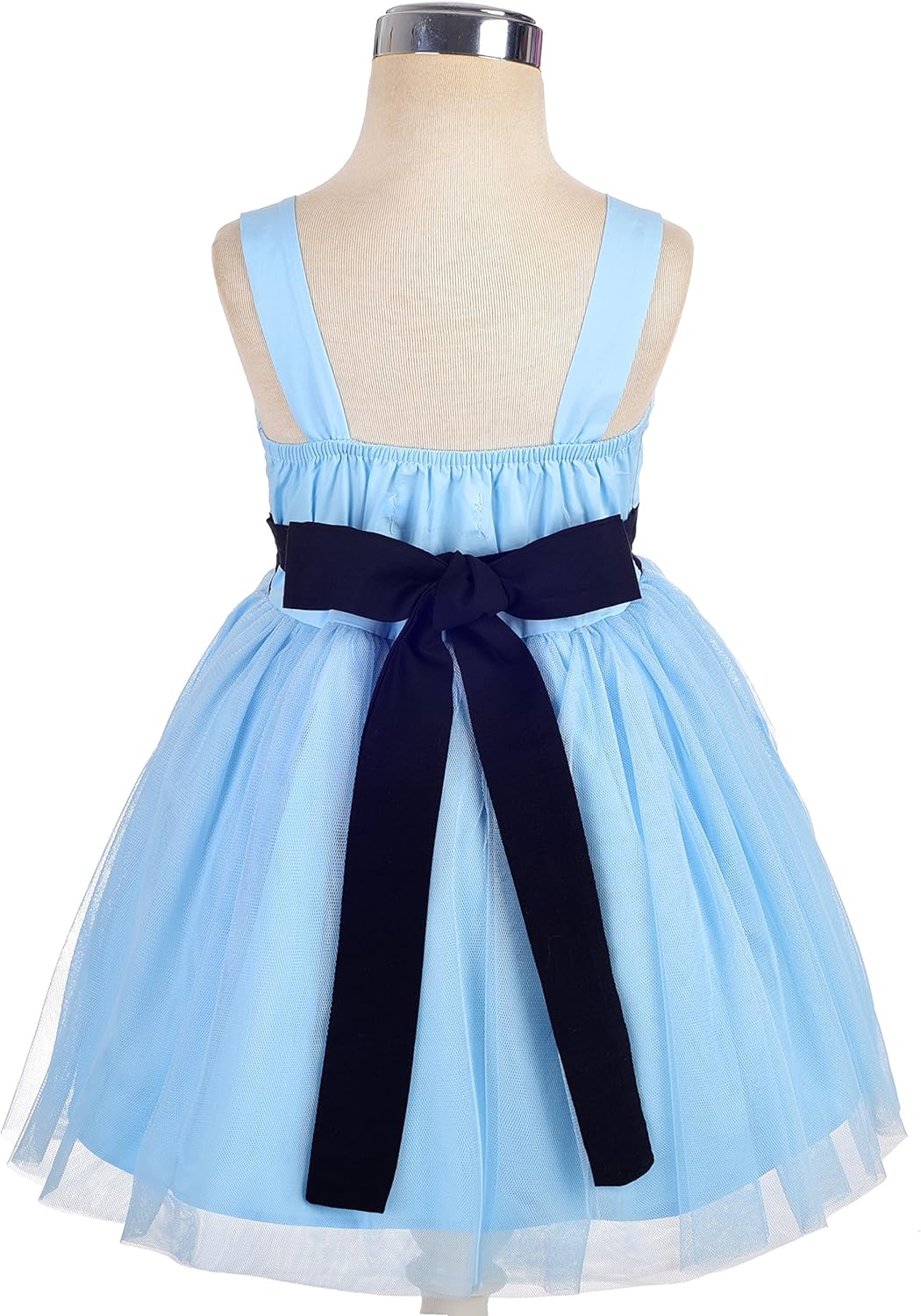 Dressy Daisy Princess Costume with Hair Hoop for Baby Toddler Little Girls Fancy Wonderland Summer Tulle Dress Up, Blue