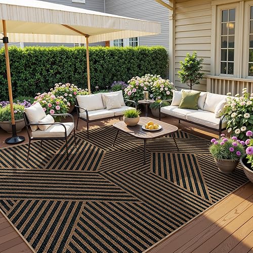 Vista 132 de Lahome Alfombra moderna de yute, de 2 x 8 pies, lavable, para entrada, granja, cocina, antideslizante, para interiores y exteriores, alfombra