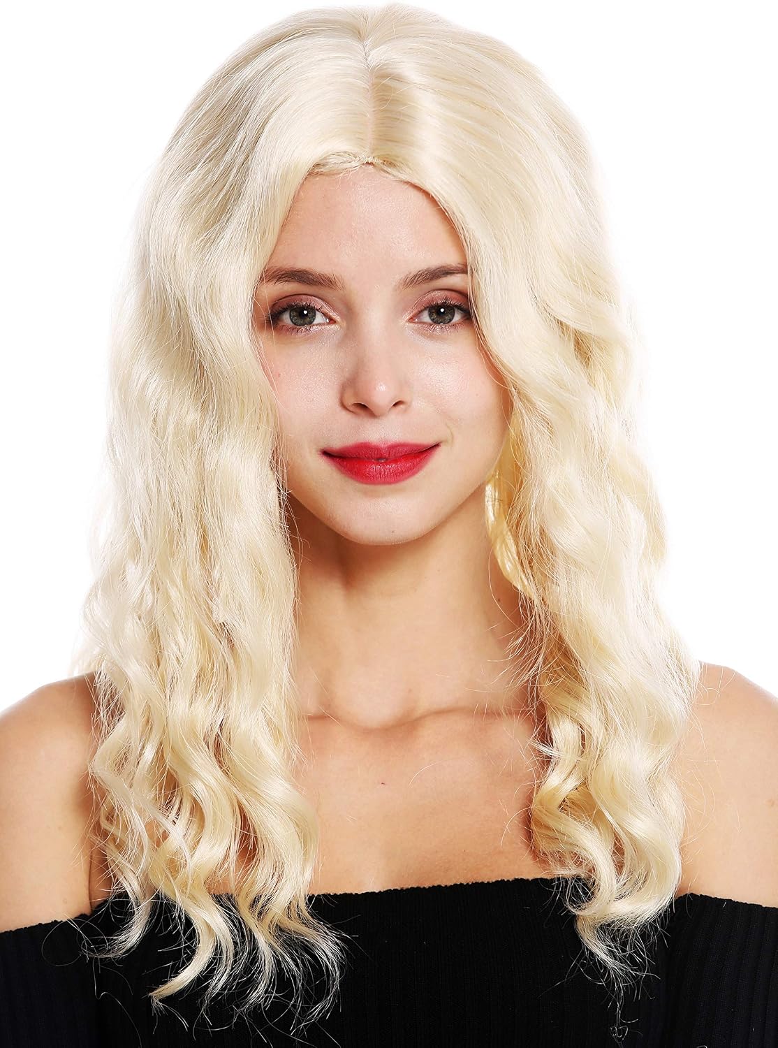 WIG ME UP - VK-9-988 quality women's wig long wavy middle parting hairline blonde light blonde, Länge: ca. 70 cm - Image 3