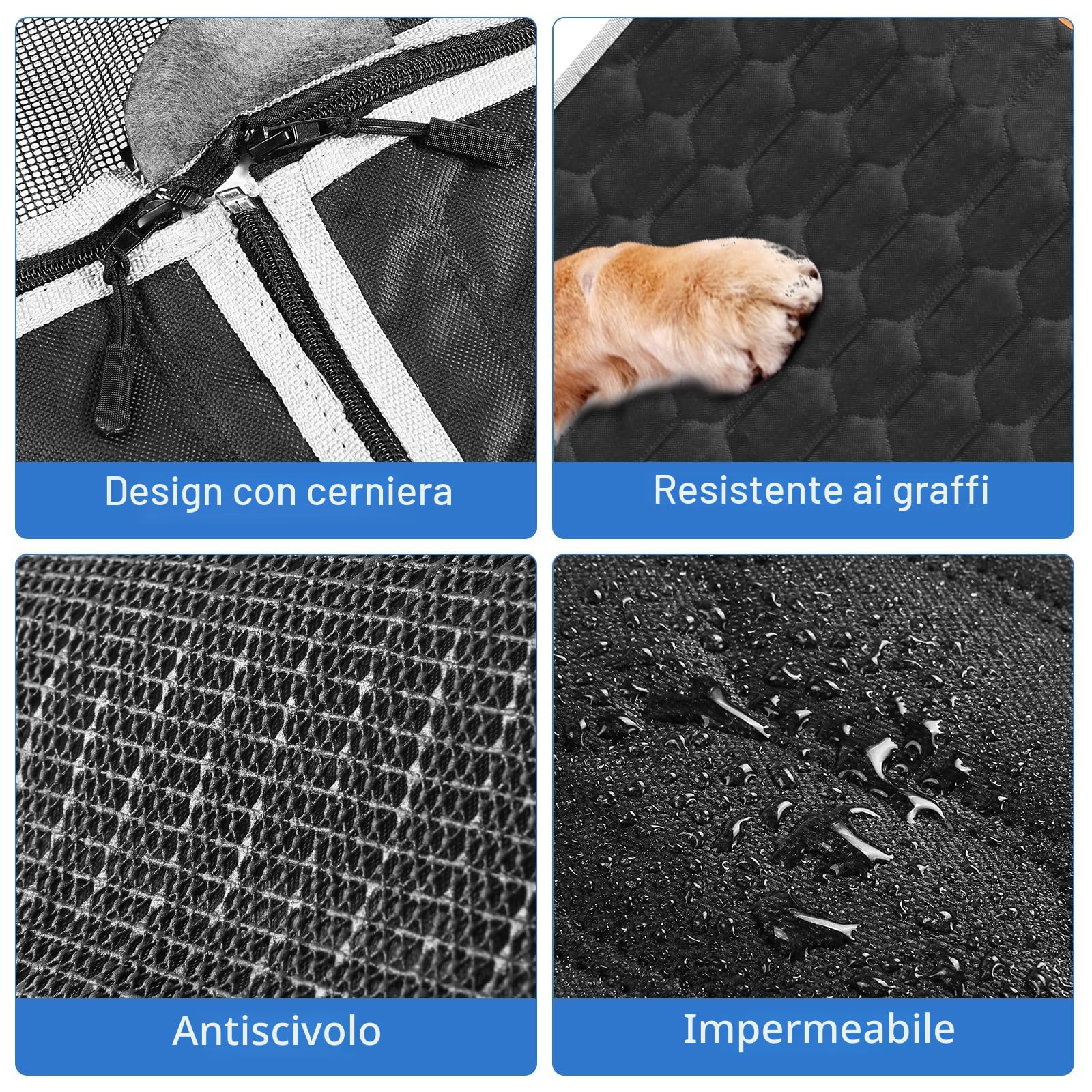 Coprisedile Auto per Cani: Copri Sedile Auto per Cani 100% Impermeabile,Telo Auto per Cani di Modalità Amaca/Panca/Tronco/Co-pilota, Viaggiare Protezione Accessori per Telo Macchina Cane
