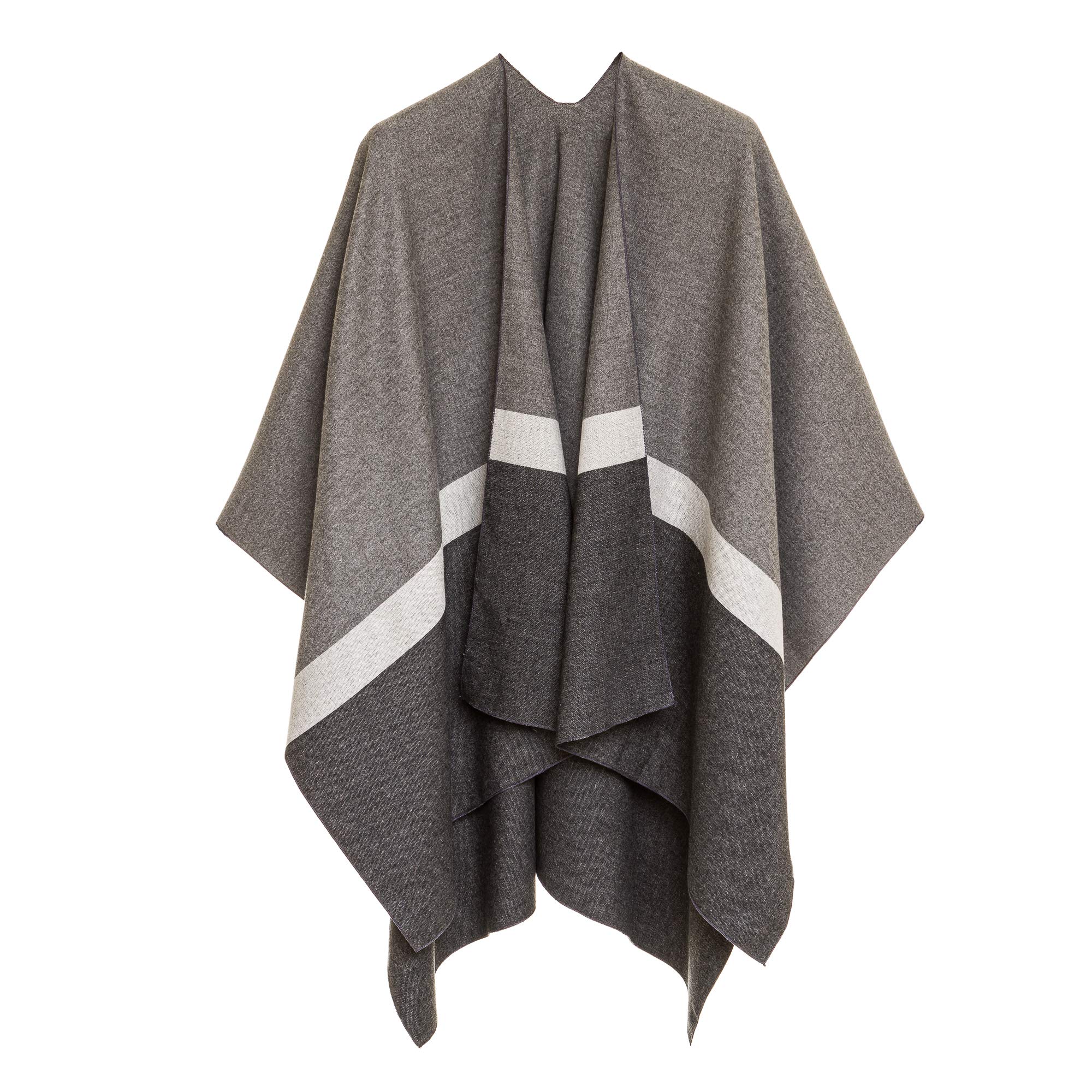 Women's Shawl Wrap Poncho Ruana Cape Cardigan Sweater Open Front for Fall Winter
