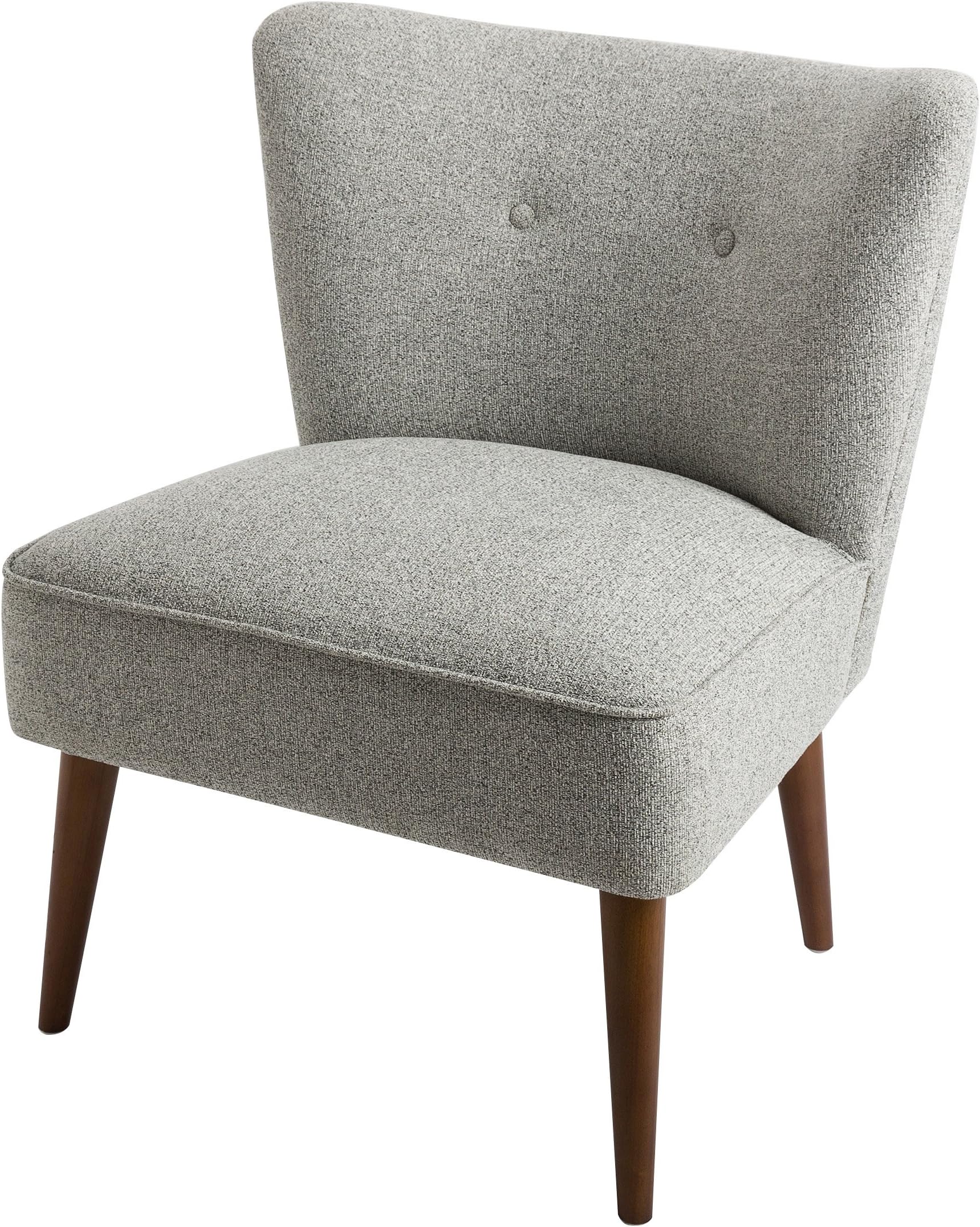 Kaufmann Modern Armless Accent Chair Button Tufting, Ash Grey