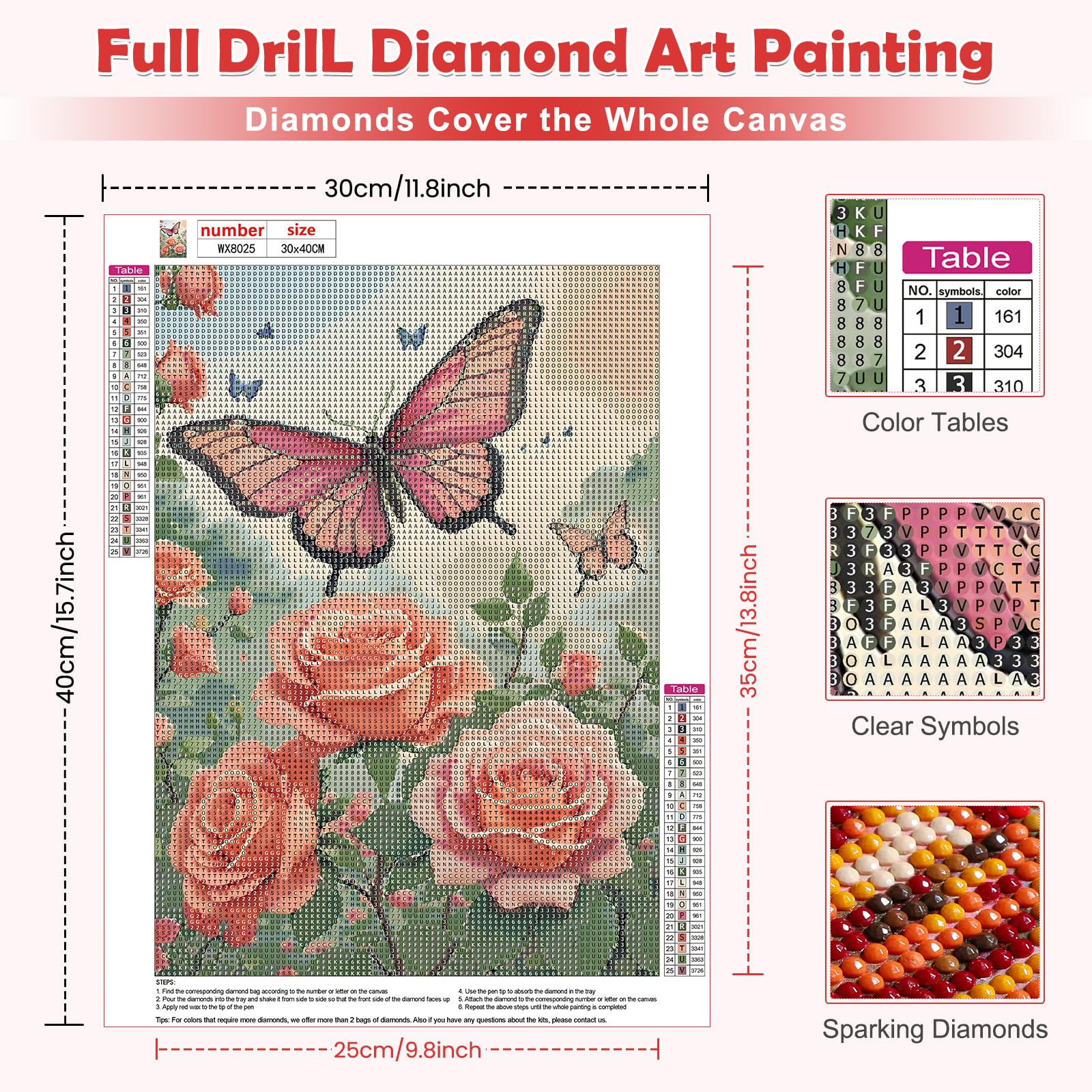 Fiori da scaffale Diamond Painting,Adulti 5D Diamond Painting, Kit Pittura Diamante Completo per Principianti, DIY Diamond Kit Strass, Pittura a