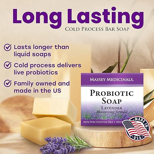 Miniatura 9 de Massey Medicinals - Fórmula probiótica para equilibrar y restaurar - Jabón probiótico natural de limón y lavanda