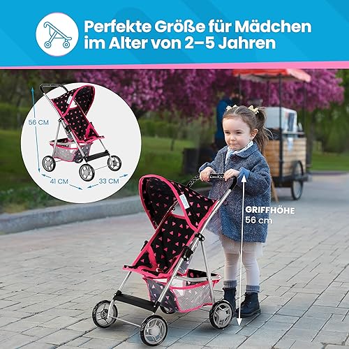 Miniatura 3 de Cochecito de muñeca de bebé  Cochecito de bebé de juguete  Cochecito de bebé de juguete para muñecas con altura de mango  Bebé 22.05 pulgadas