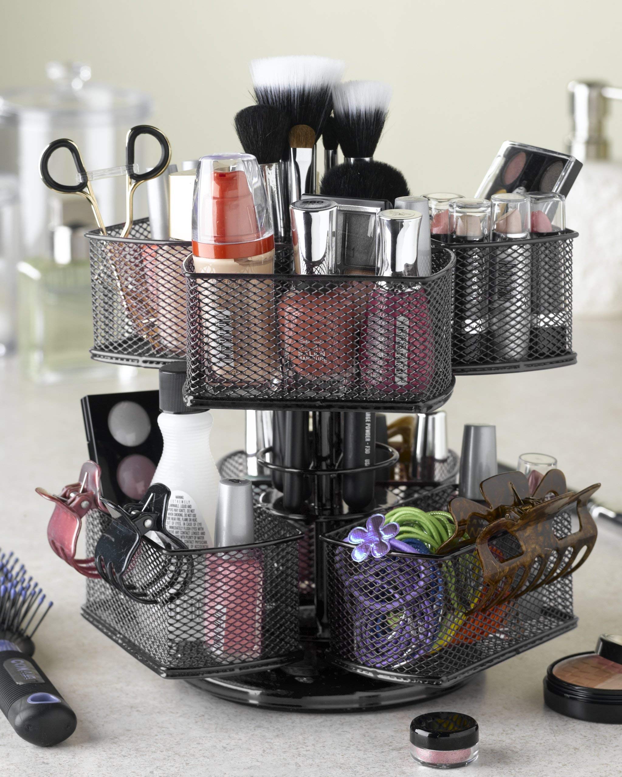 Amazon.com: Nifty 2-Tier Cosmetic Organizing Carousel - Silver