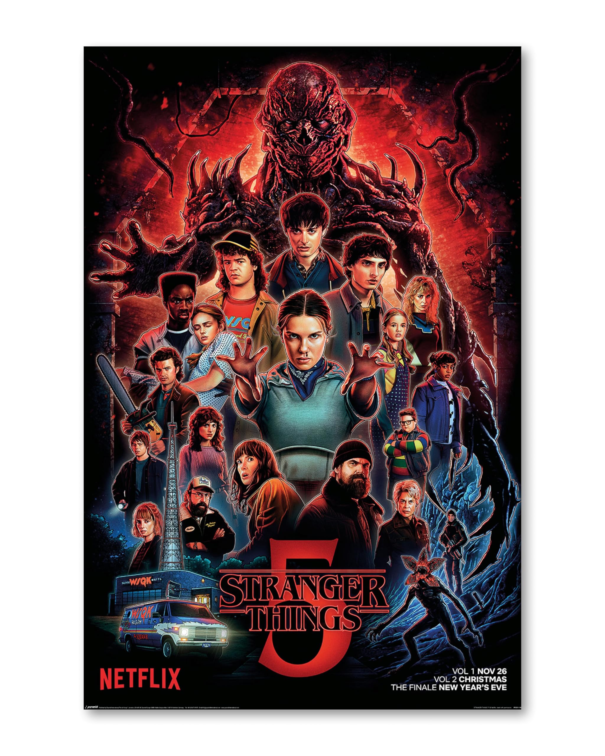 Pyramid International Stranger Things Poster Set 5er – Alle 5 Staffeln als Plakate | je 61 × 91,5 cm – Retro-Look für Nerd-Wall, Gaming-Room & Home-Cinema