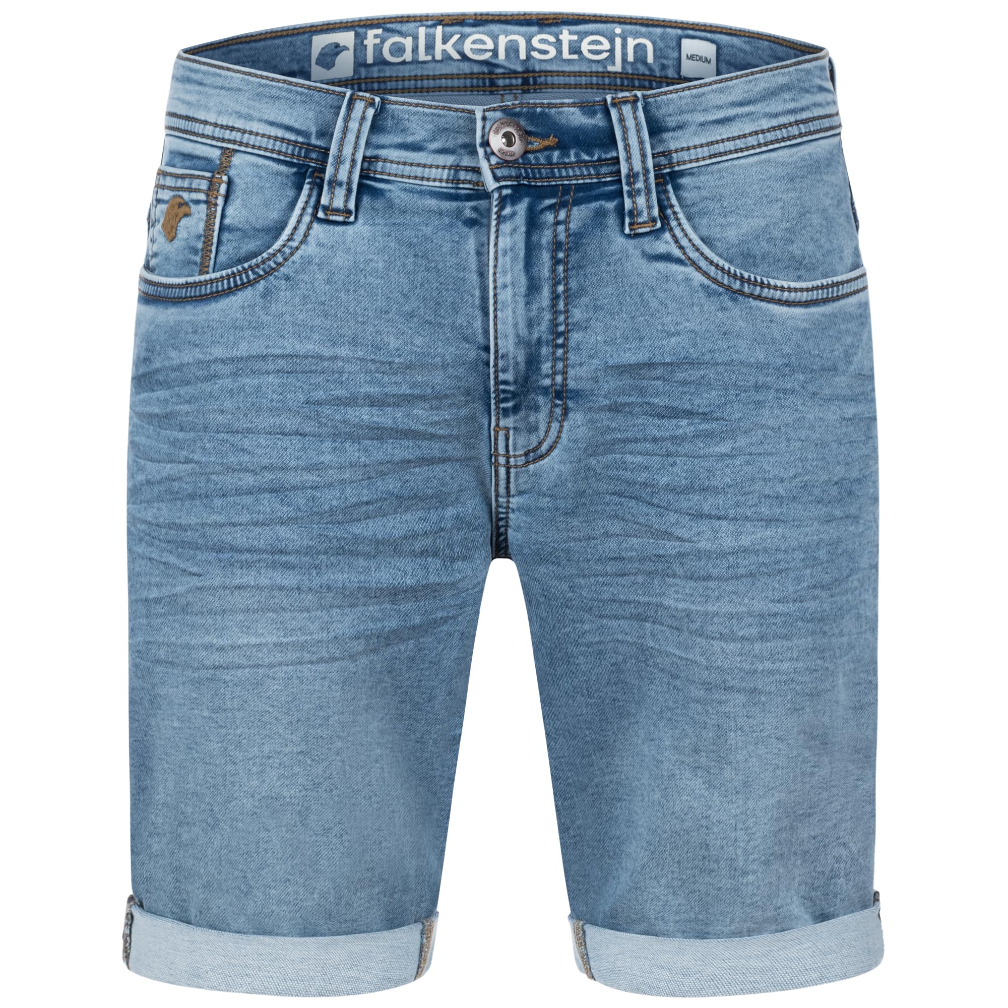Mads Klassische Herren Jeansshorts - Comfort Fit mit Rollkanten Denim Casual Jeans Shorts