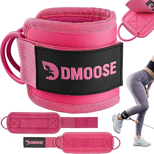 Miniatura 11 de DMoose Fitness Ankle Strap for Cable Machine - One Size Fit with Premium Padding Cuffs, Ankle Bands for Working Out, Booty Workouts, Leg Extension,