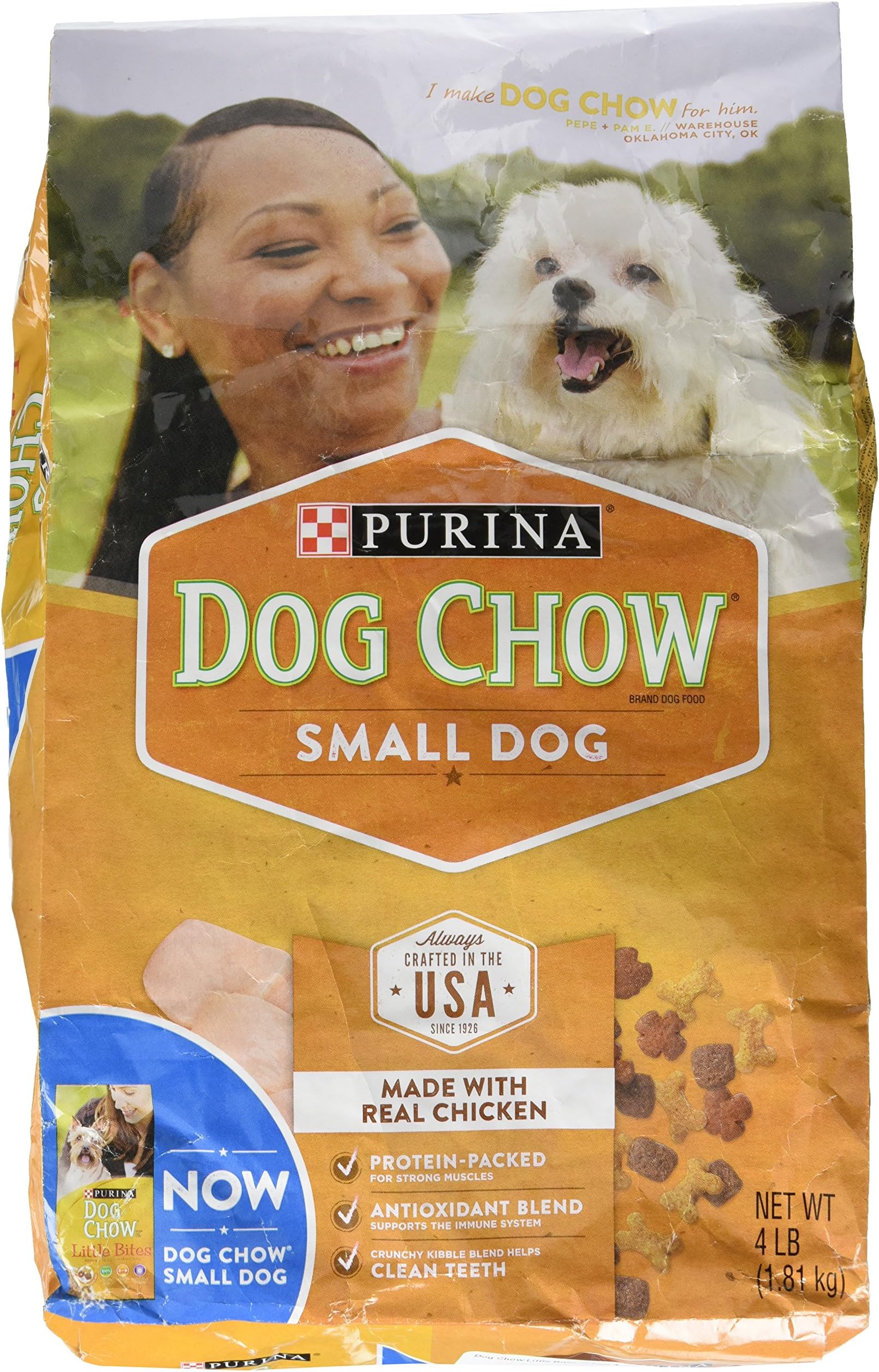 Purina Dog Chow Little Bites for Small Breed Dog Food Dry Recipe, with Real Chicken and Beef - 4 lb. Bag Packaging May Vary