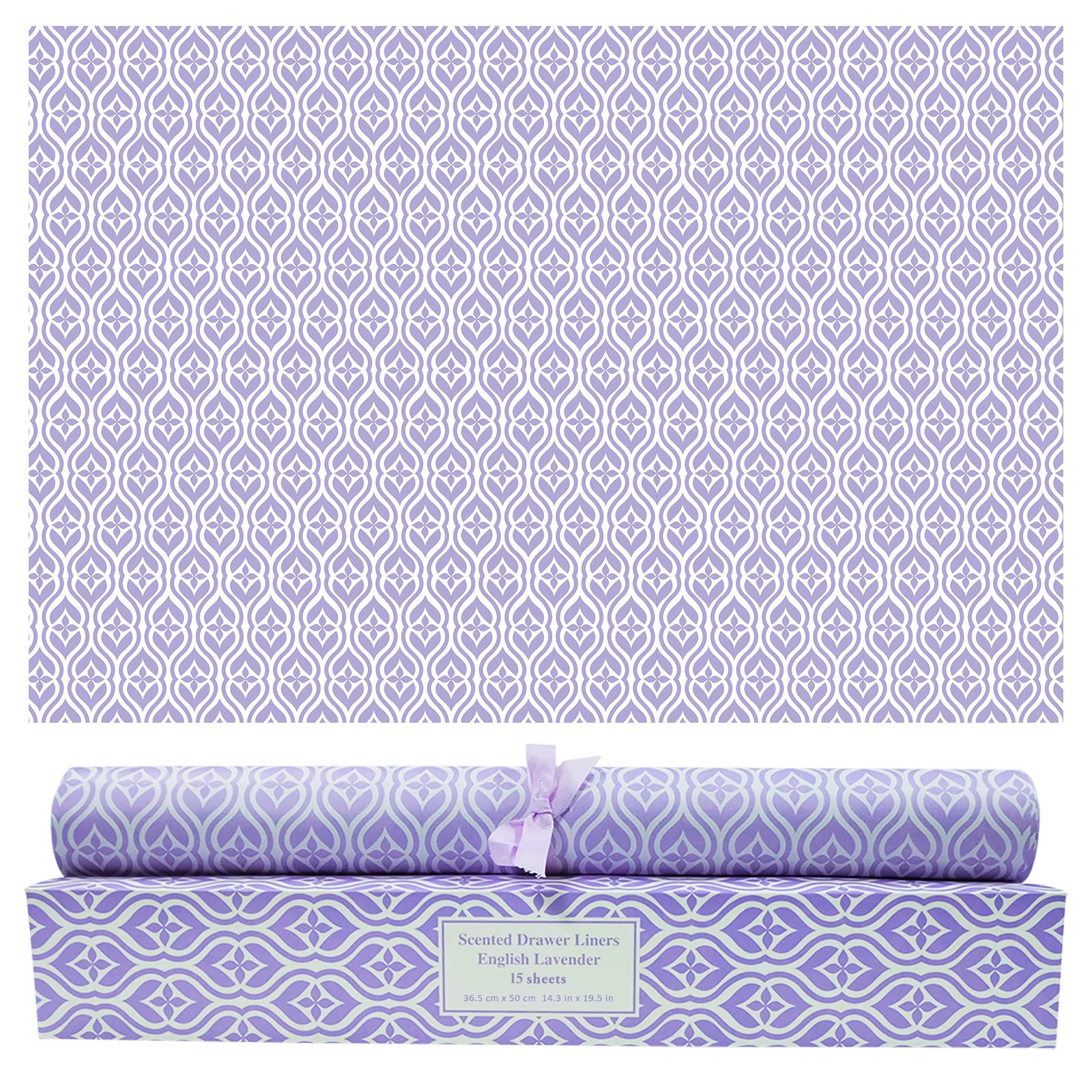 SCENTORINI 15 Sheets Drawer Liners for Dresser Lavender Scented Drawer Liners Drawer Paper Liner 14.3x19.5 Inch Sheets Scented Paper Sheets for Closet Drawers (Lavender)