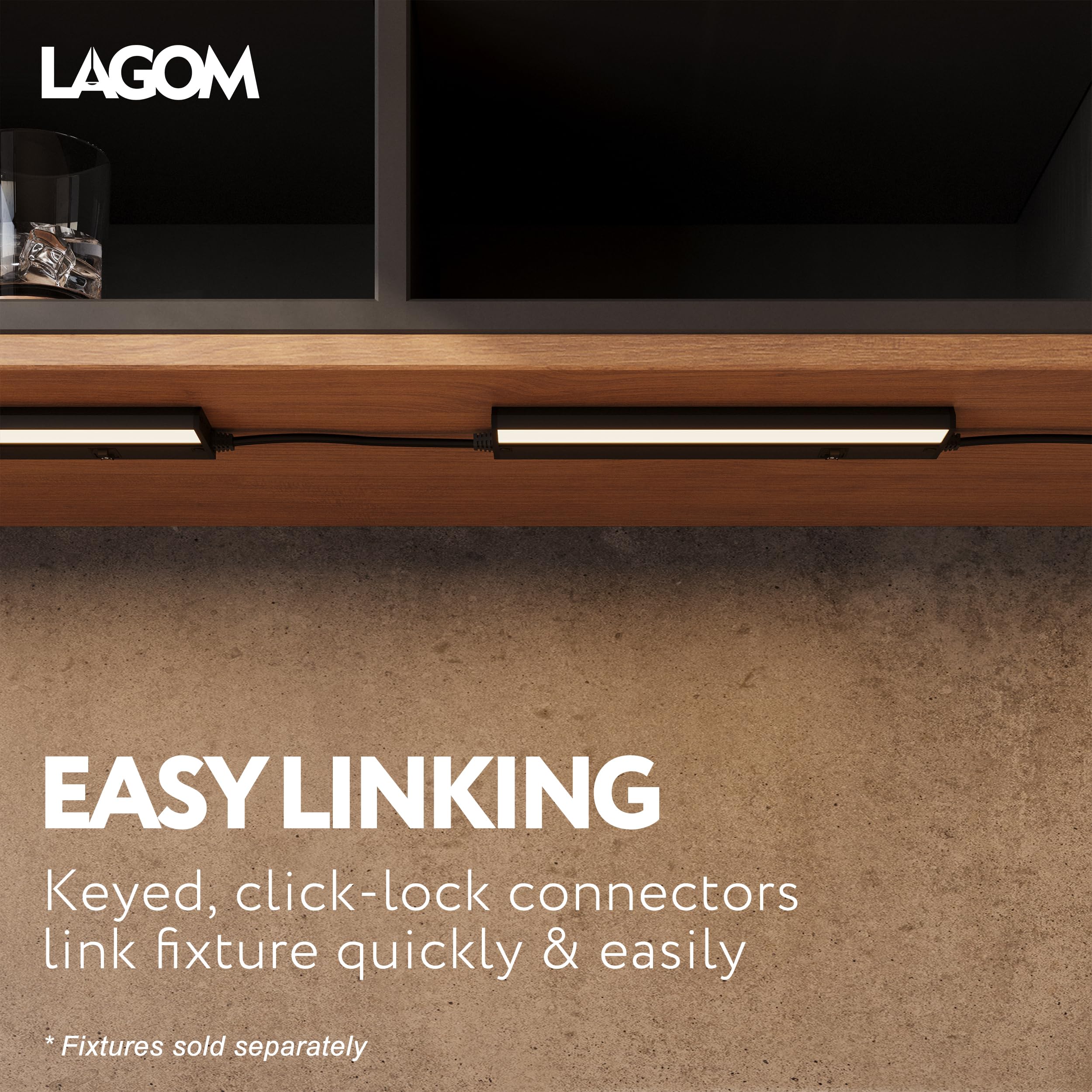 Lagom 12-Inch Linking Cable for Halo Series Under-Cabinet Light Fixtures, Black, LC0112BK — Amazon image 5