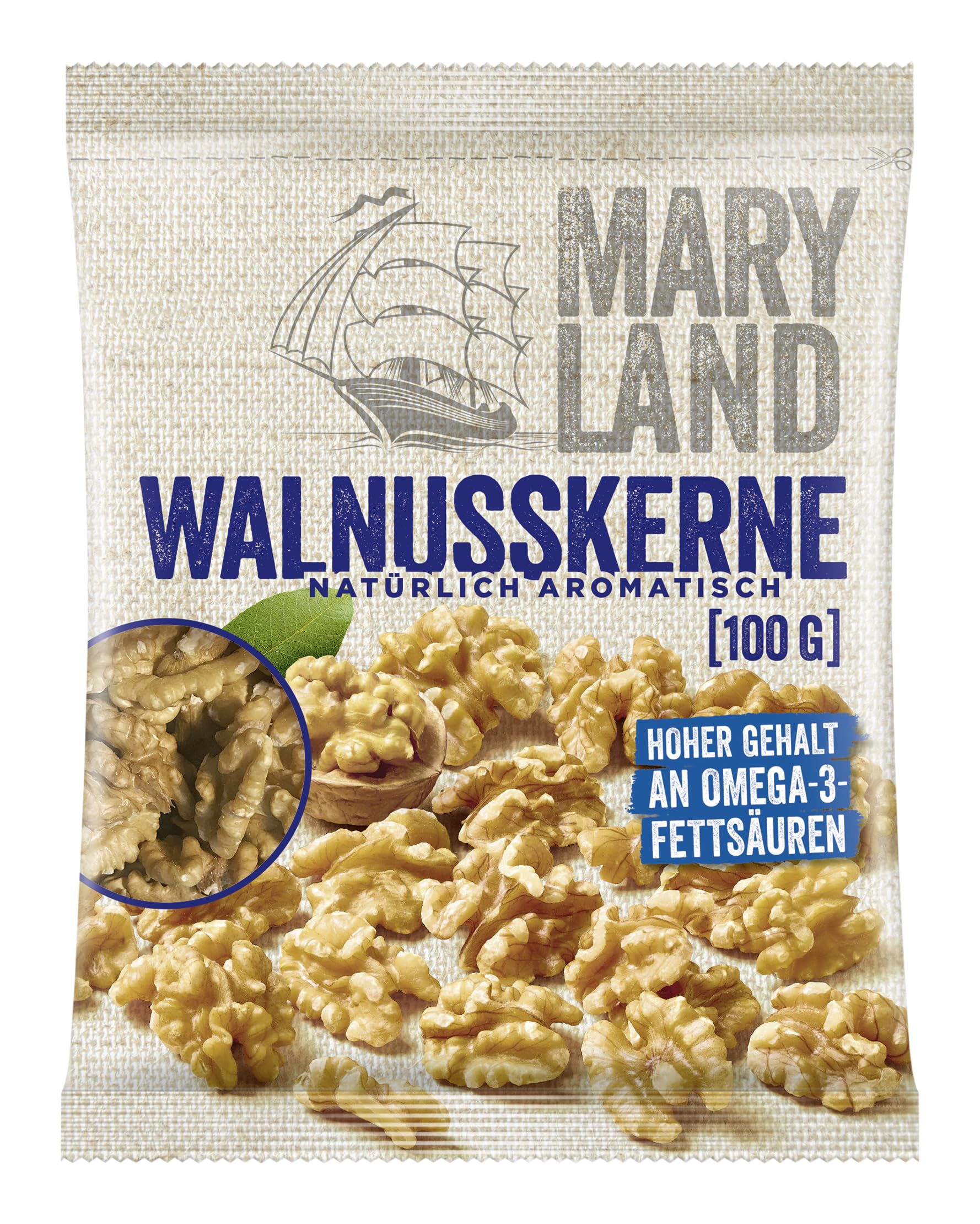 Maryland Walnusskerne 100g Beutel 10er Pack – Walnusskerne naturbelassen, vegan, frei von künstlichen Aromen, ohne Zusatzstoffe – Im praktischen Format genießen (10 x 100g)