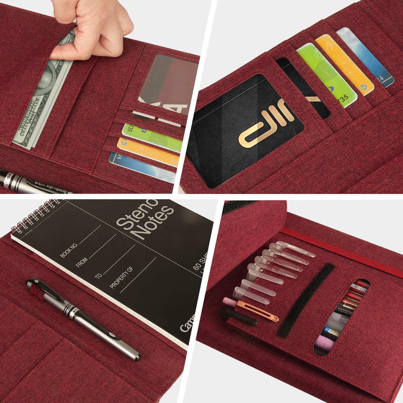 Okładka dziennika do Rocketbook Flip | Rozmiar Executive 15.2 cm x 22.4 cm pasuje do A5, 15.2 cm x 22.9 cm Steno Pad/Notebook & Top Spiral Notepad | Wodoodporne etui ochronne z uchwytem na