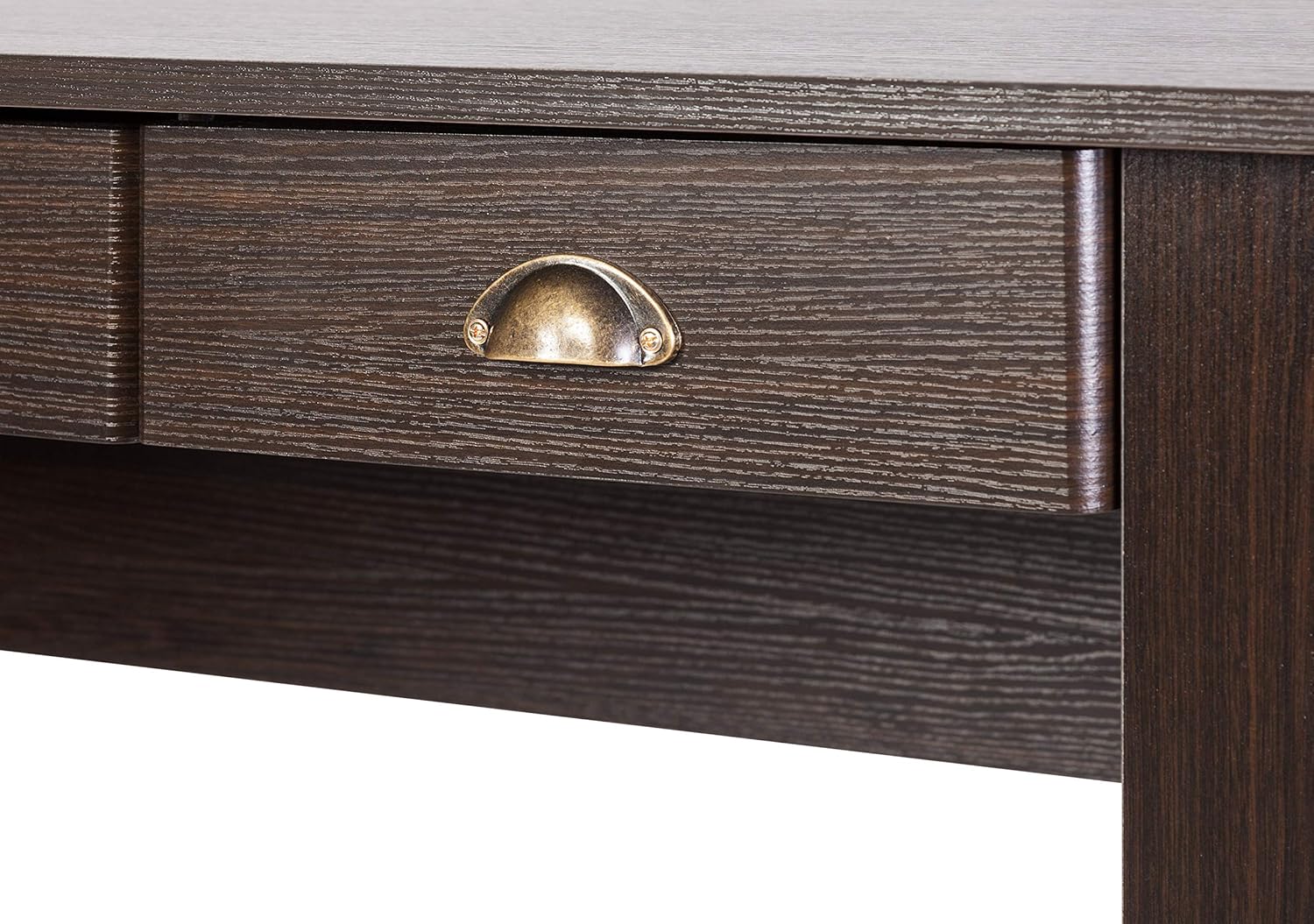 Eleanor Espresso Woodgrain Desk with Drawers & USB Port