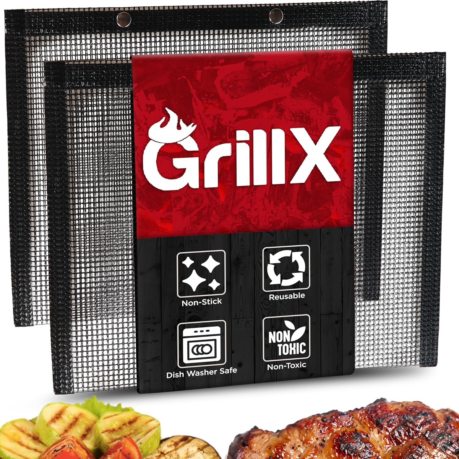 Mesh Grill Bags 2PCS NonStick Grilling Bags for Men and Women, Perfect Grill Bags