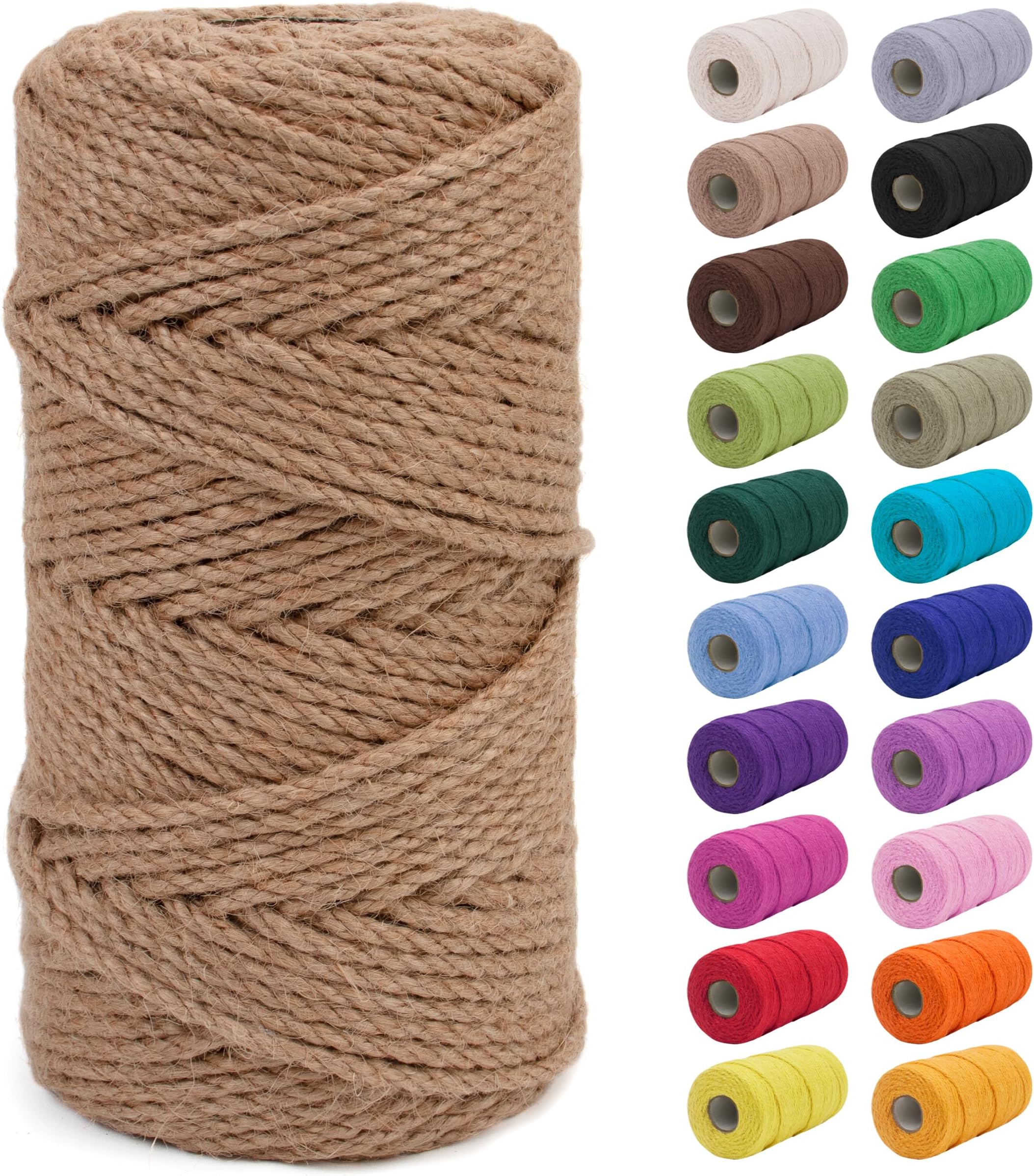 100 Feet 4mm Thick Black Natural Jute Twine, Garden Twine