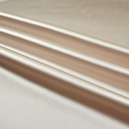 Miniatura 2 de Shannon sedoso satén seda charmeuse tela taupe sólido por el patio