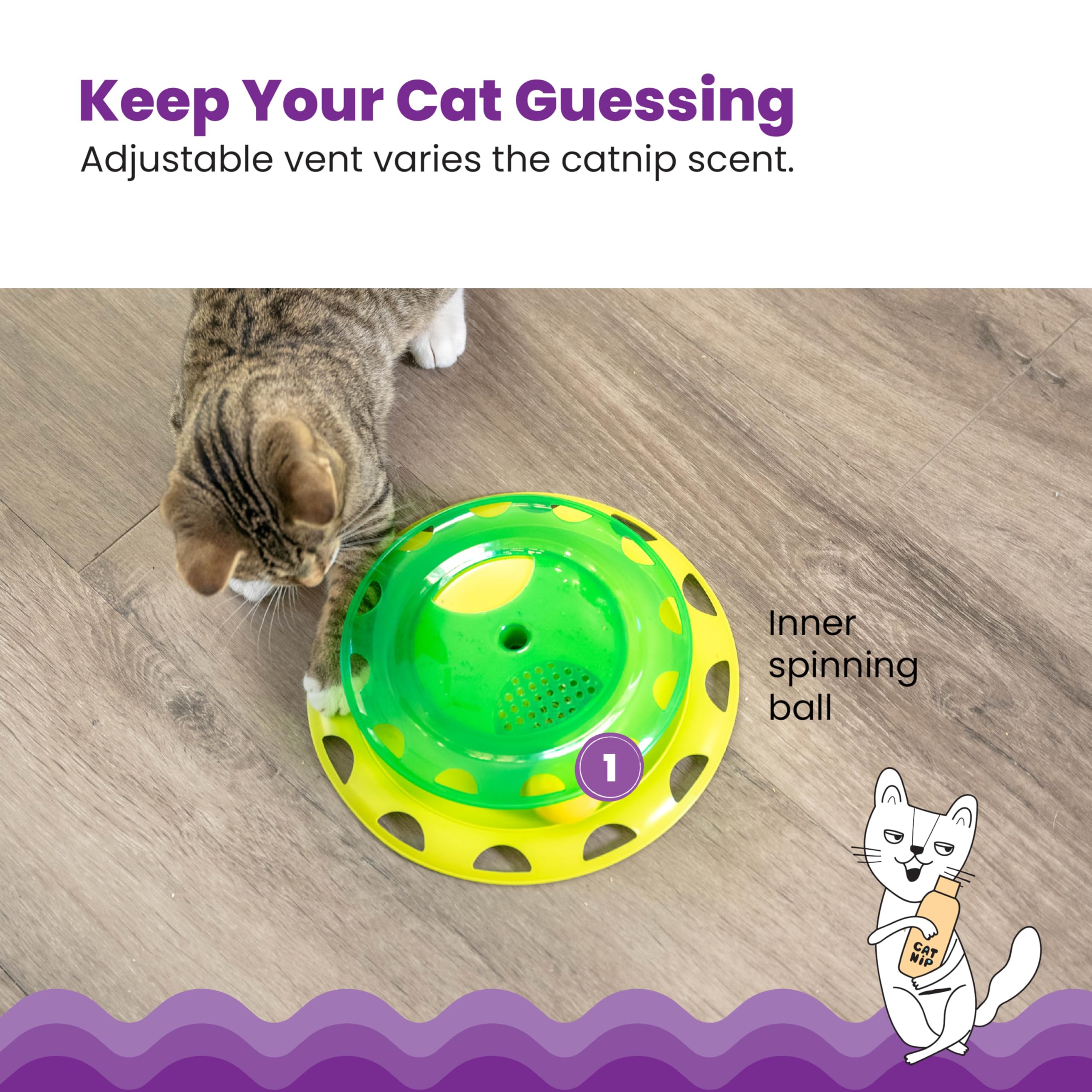 Petstages Catnip Chaser - Spielschiene - interaktives Katzenspielzeug - Grün
